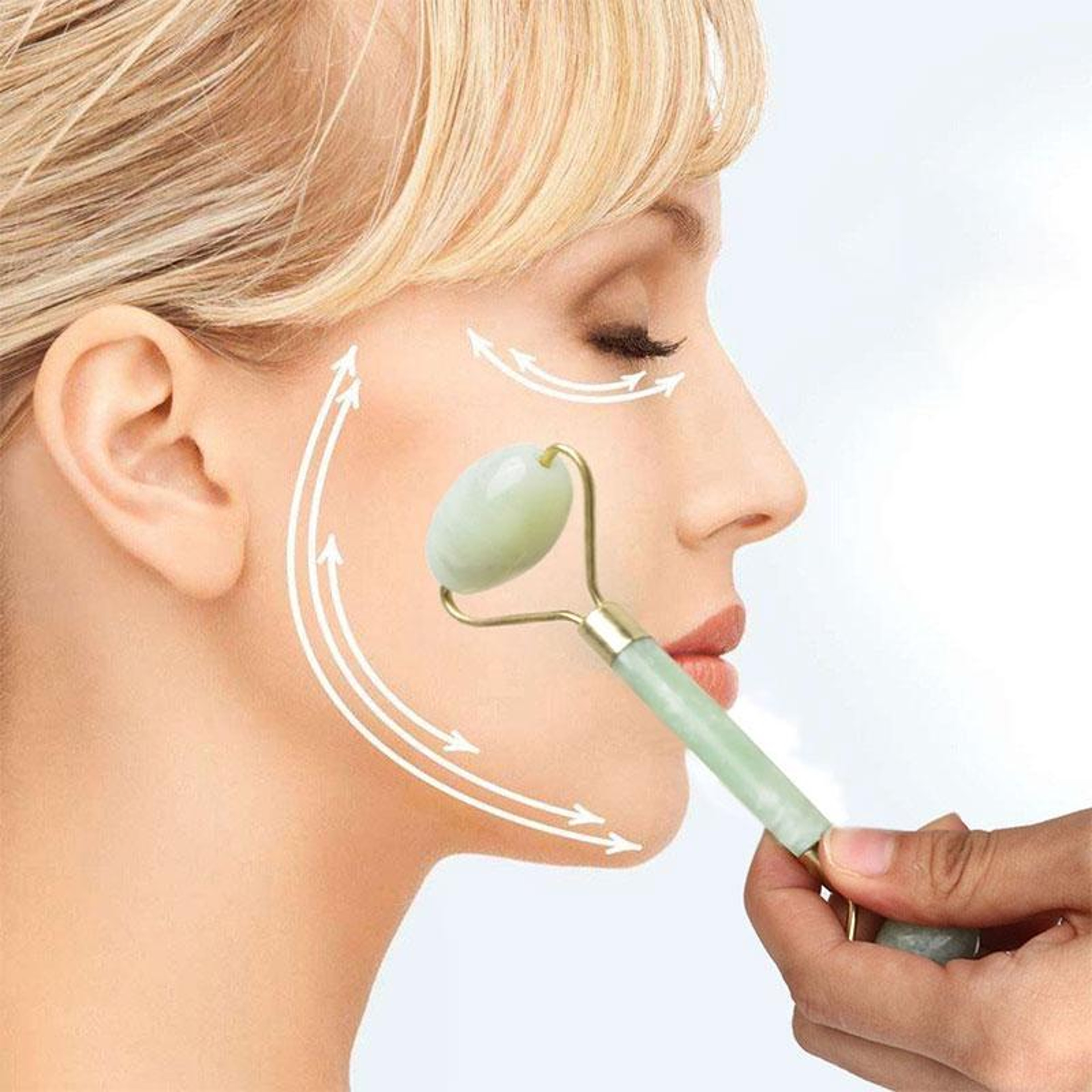 Double Jade Facial Roller Stick For Face Massage And Puffy Eye Care 0