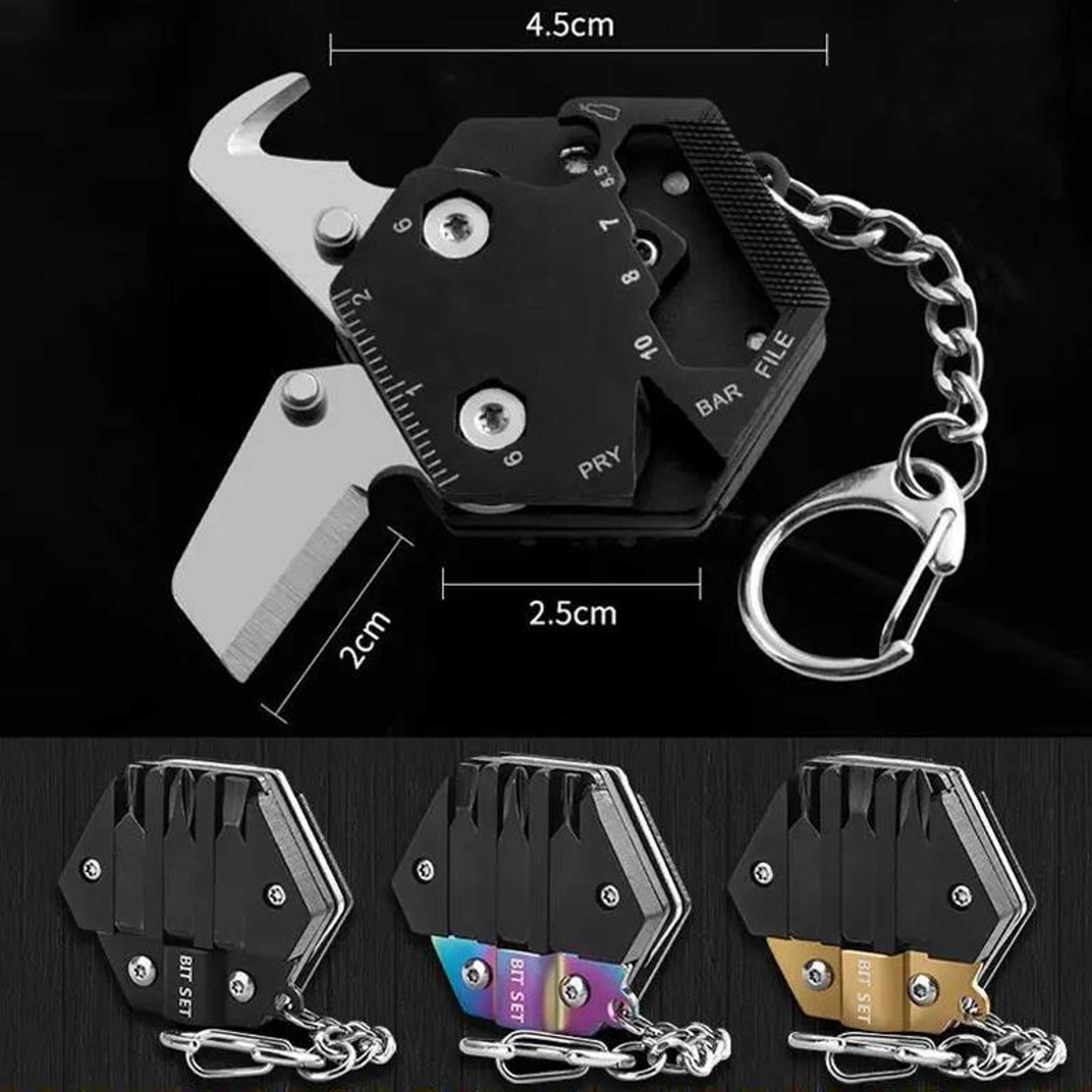 Compact EDC Multi Tool Knife With Screwdriver  Bottle Opener Stainless Steel Pocket Tool 2
