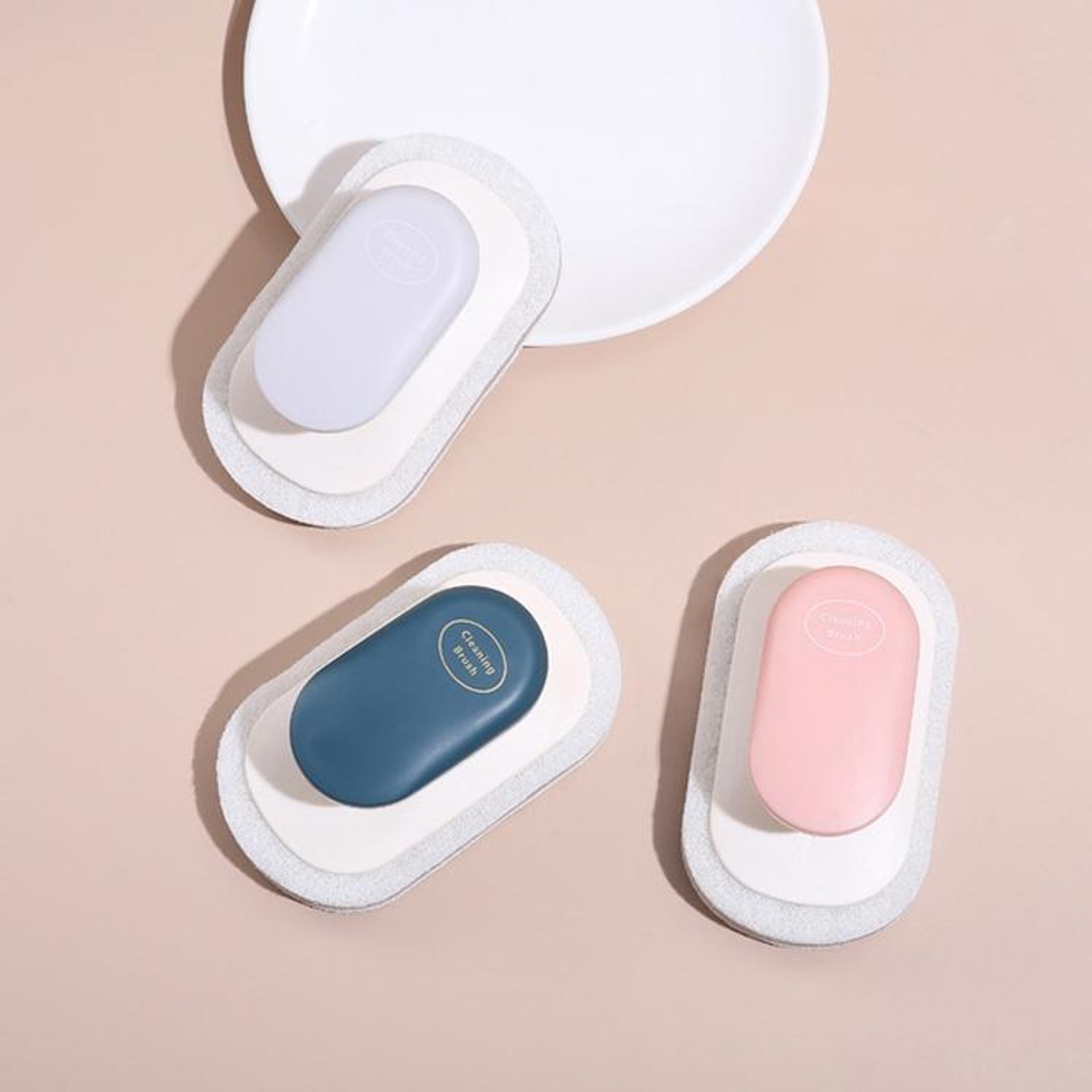 Multi-Function Sponge Dish Brush with Handle Kitchen Bathroom Cleaning Tool Non-Scratch Scouring Pad – view 5