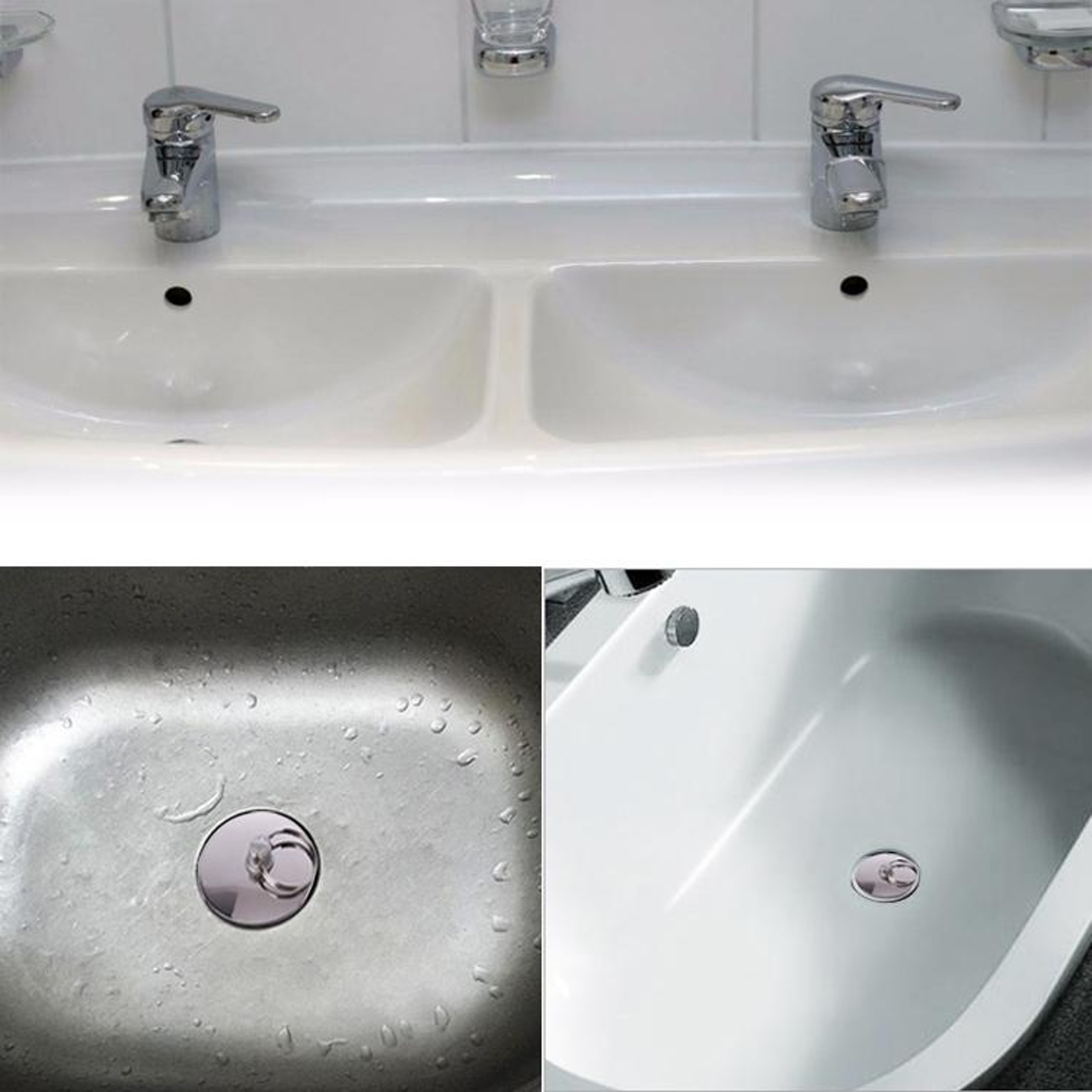 Rubber Sink & Bathtub Drain Stopper Plug Set Kitchen Bathroom Water Seal Plugs – view 5