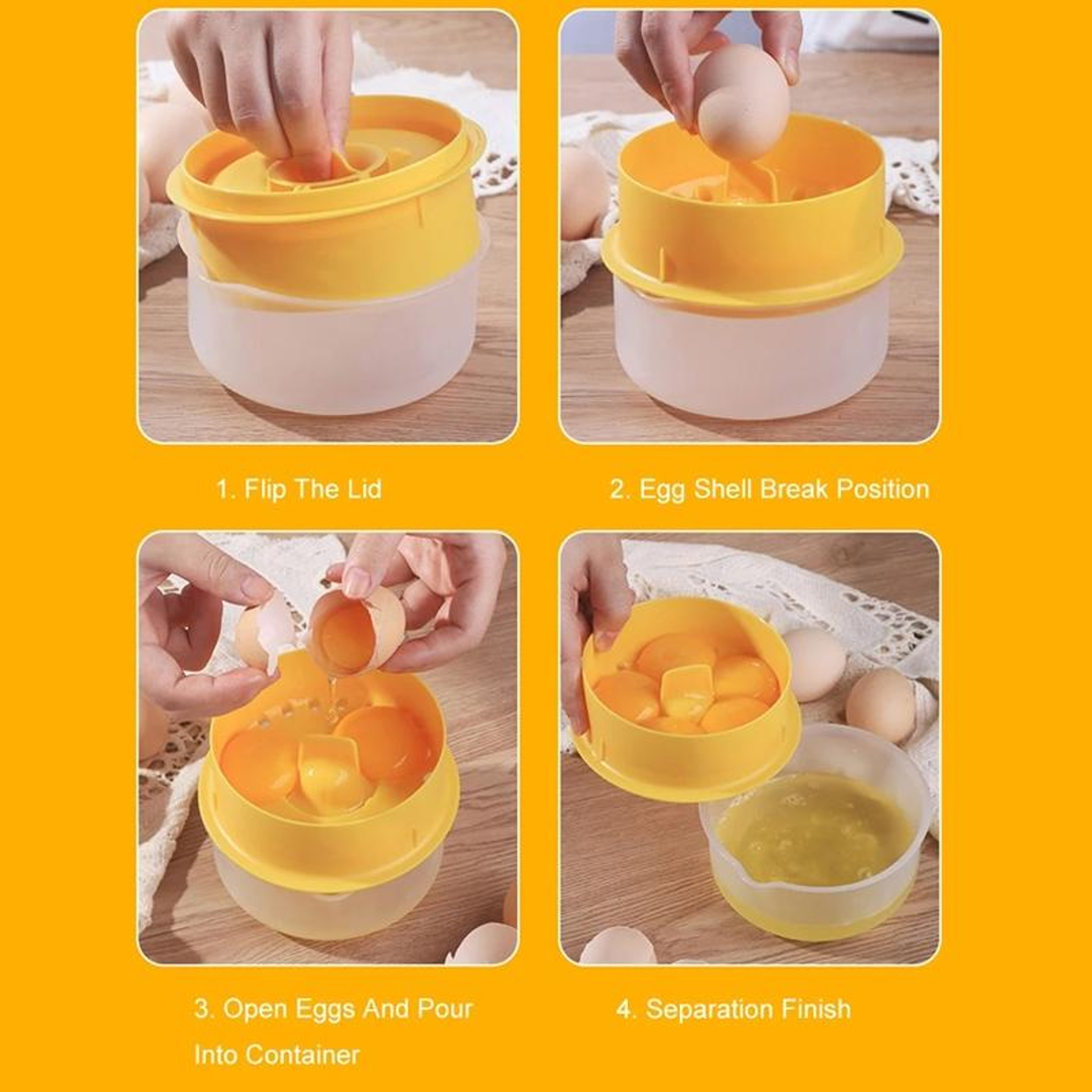 Large Capacity Egg Separator with Storage Box and Shell Cracker Kitchen Tool for Baking and Meal Prep – view 6