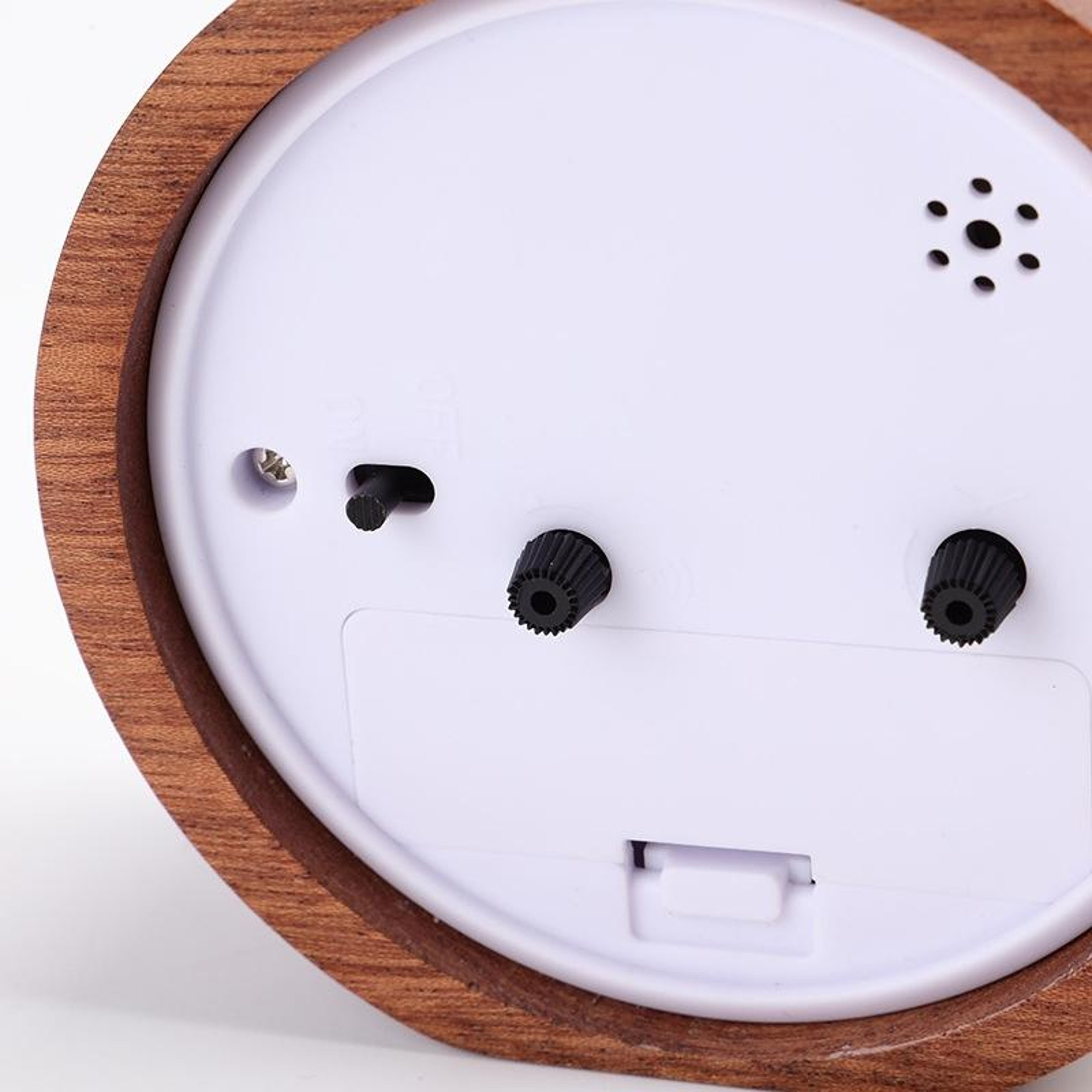 Solid Wood Silent Alarm Clock With Snooze  Night Light For Bedside 2