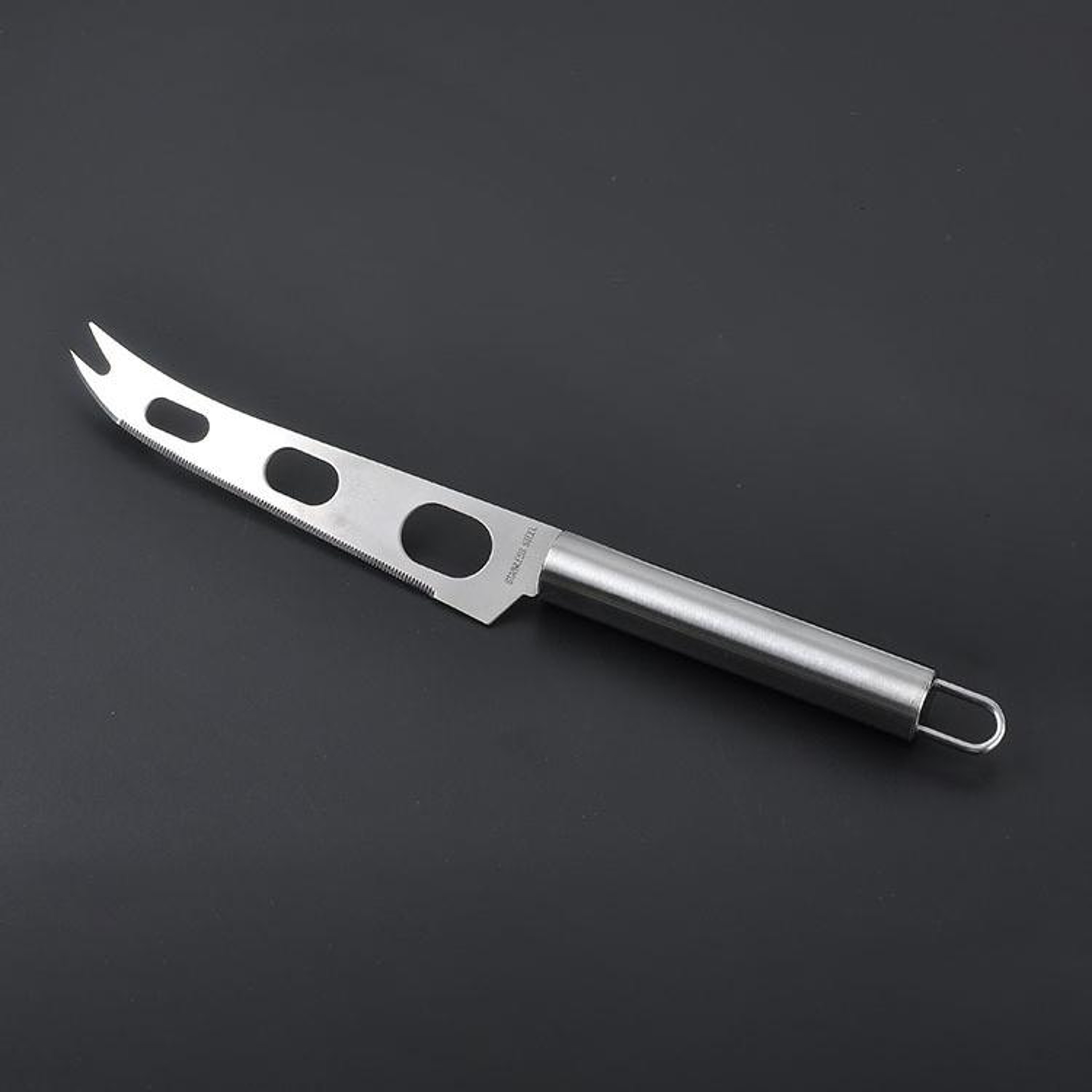 Stainless Steel Cheese Knife Slicer With Fork Tip Multi Use Cheese And Butter Knife 0