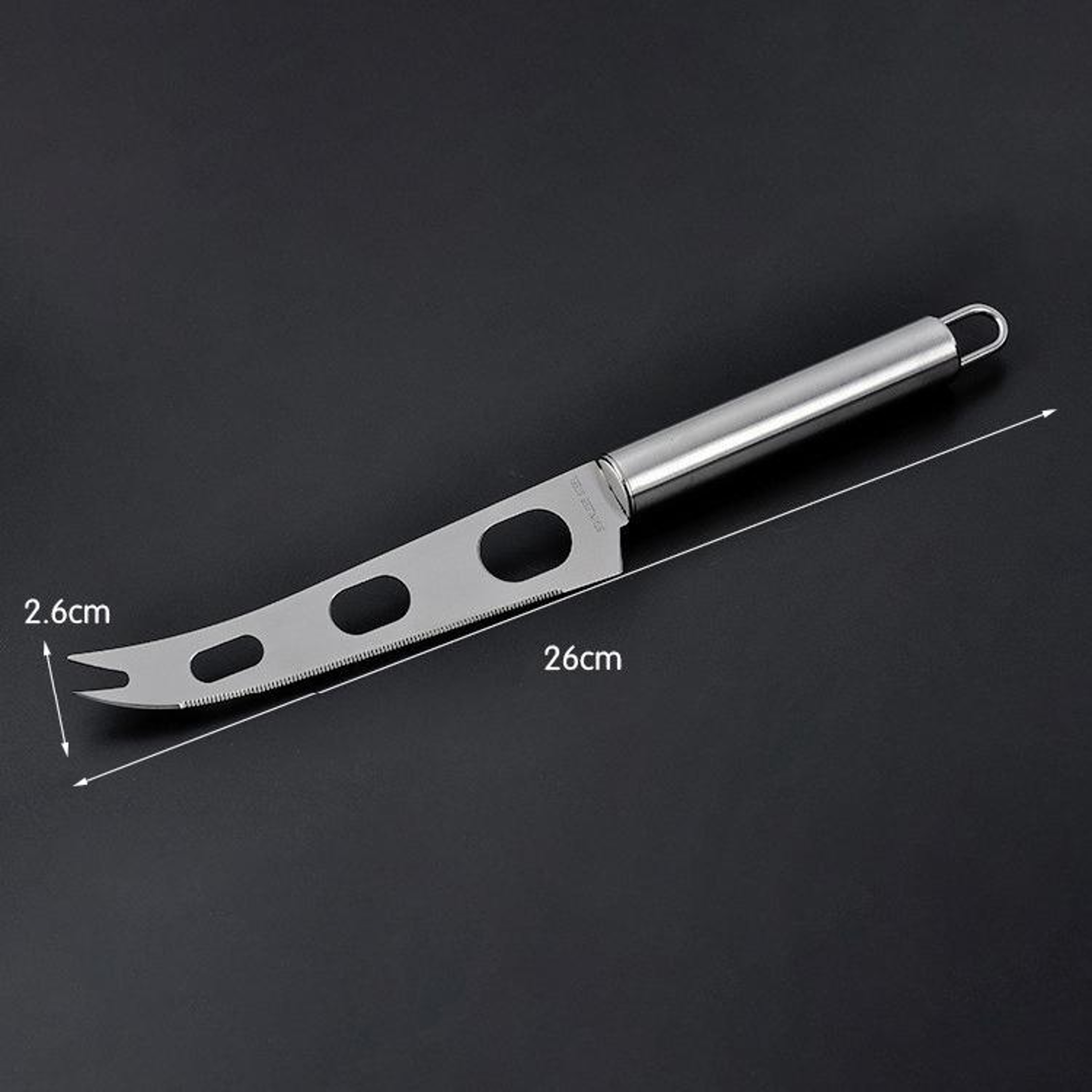 Stainless Steel Cheese Knife Slicer With Fork Tip Multi Use Cheese And Butter Knife 1