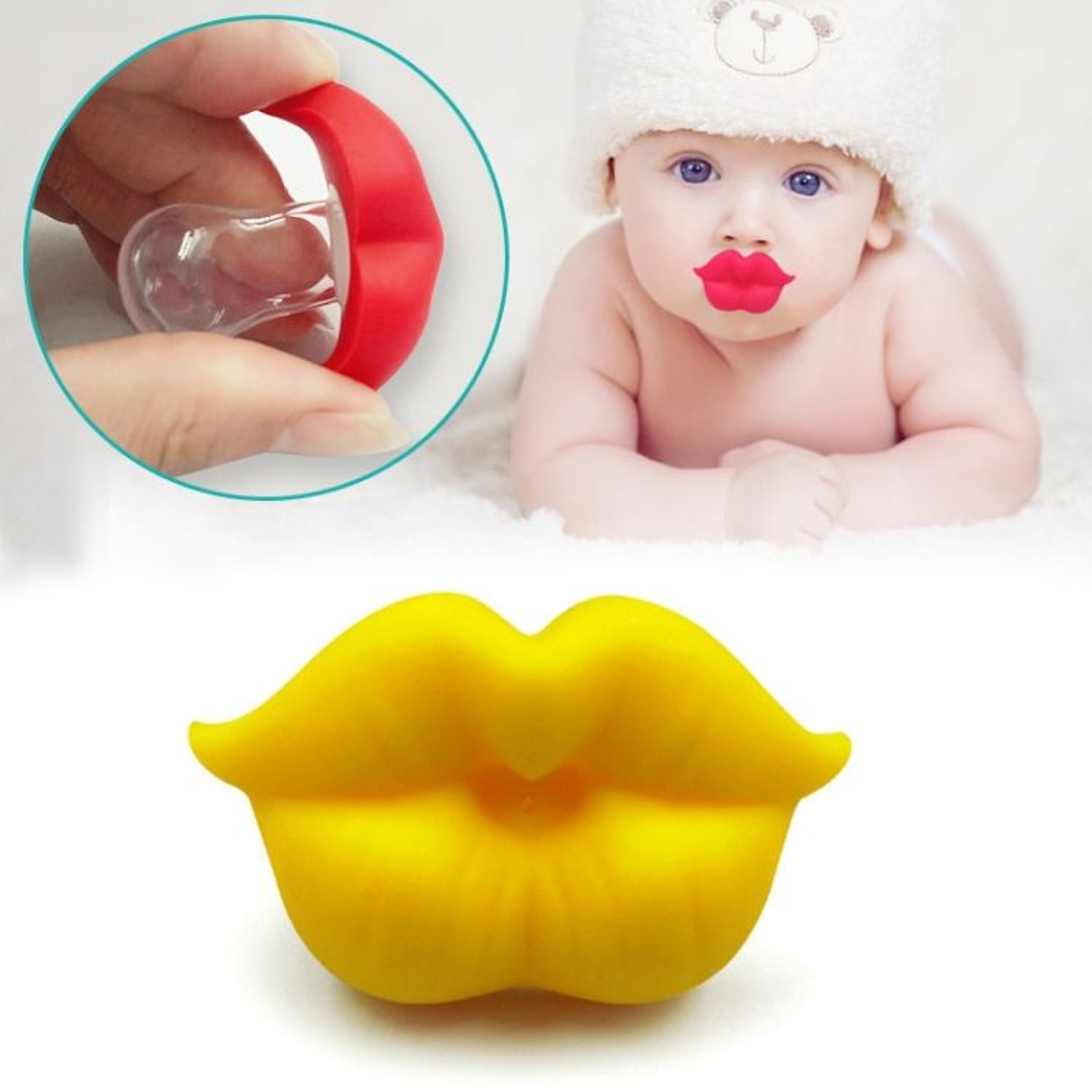 Funny Red Lips Baby Pacifier Set Silicone Newborn Pacifier Set 9