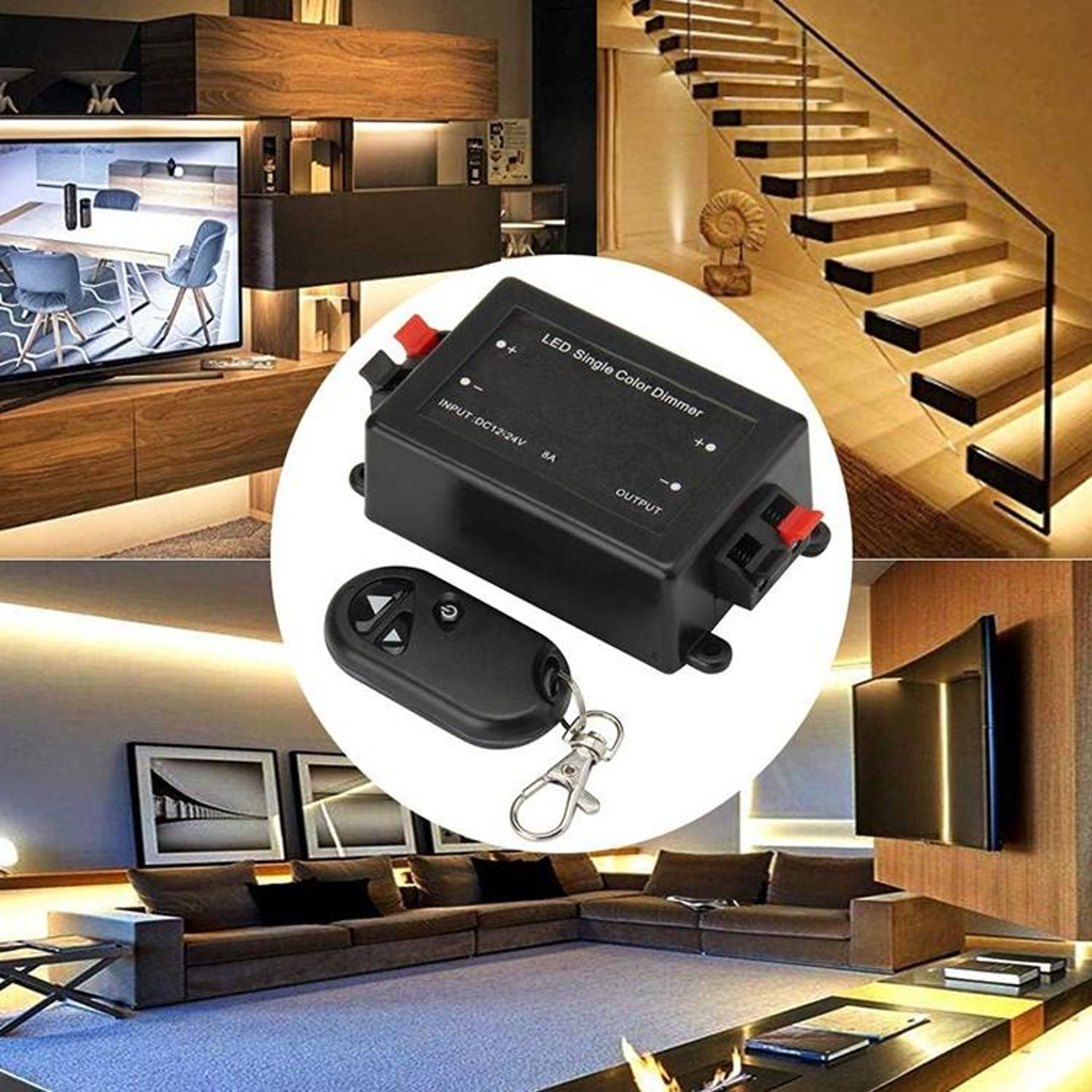 RF Wireless LED Dimmer Switch 12V Single Color Controller with Remote – view 5