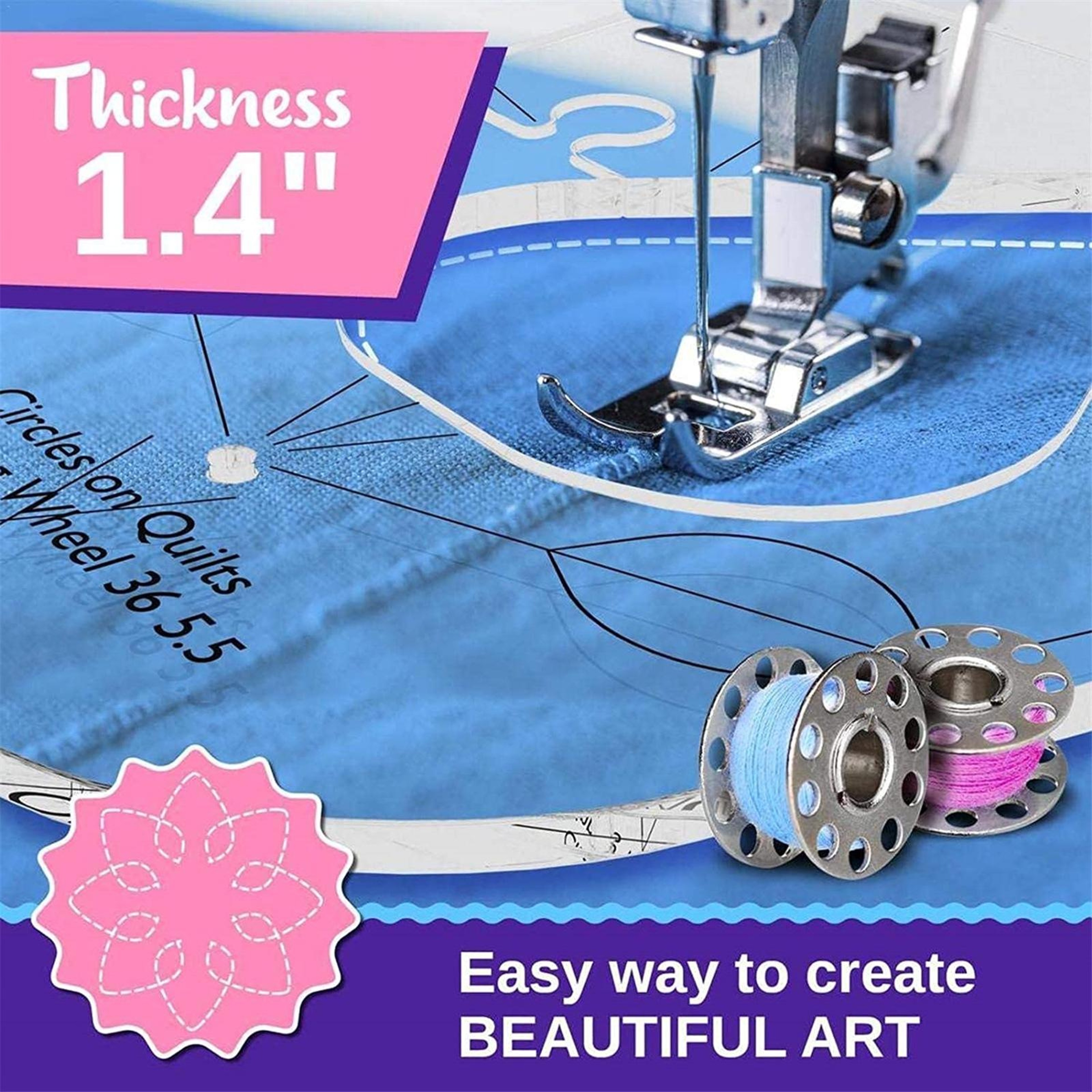 6-in-1 Quilting Template Set Acrylic Sewing Ruler Kit for Precise Patchwork Designs – view 3