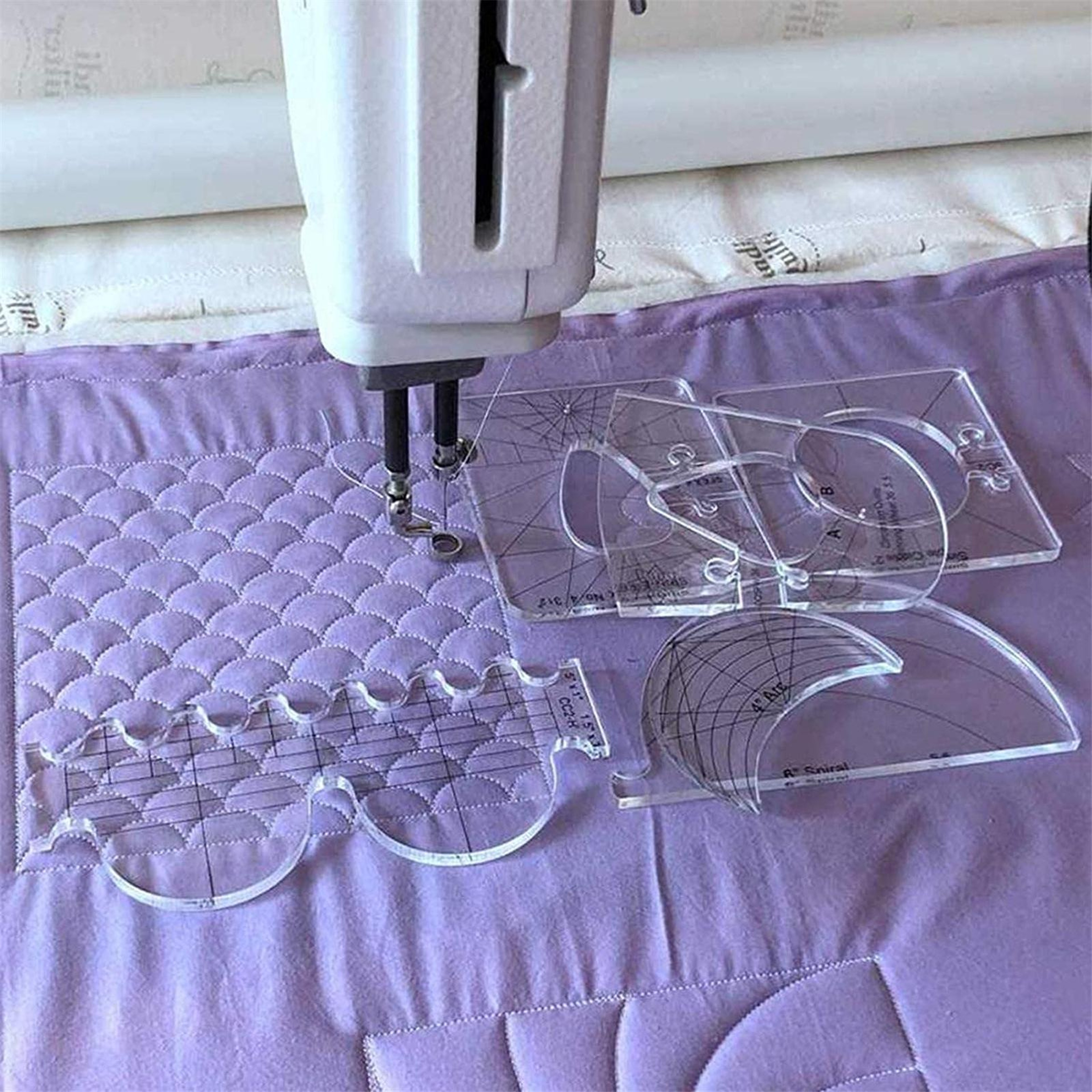 6-in-1 Quilting Template Set Acrylic Sewing Ruler Kit for Precise Patchwork Designs – view 6