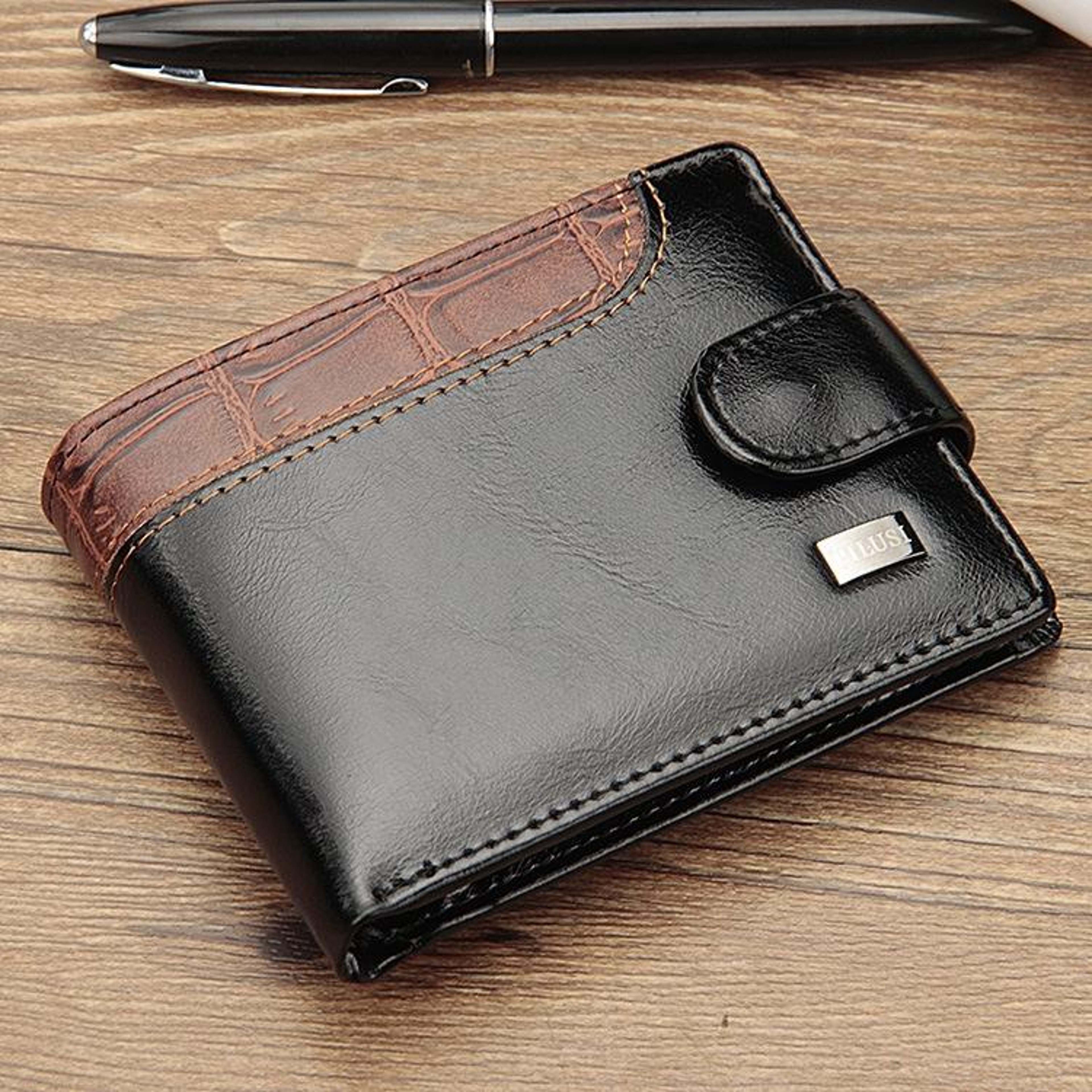 Slim Bifold Leather Wallet For Men With Coin Pocket  Multi Card Slots 6