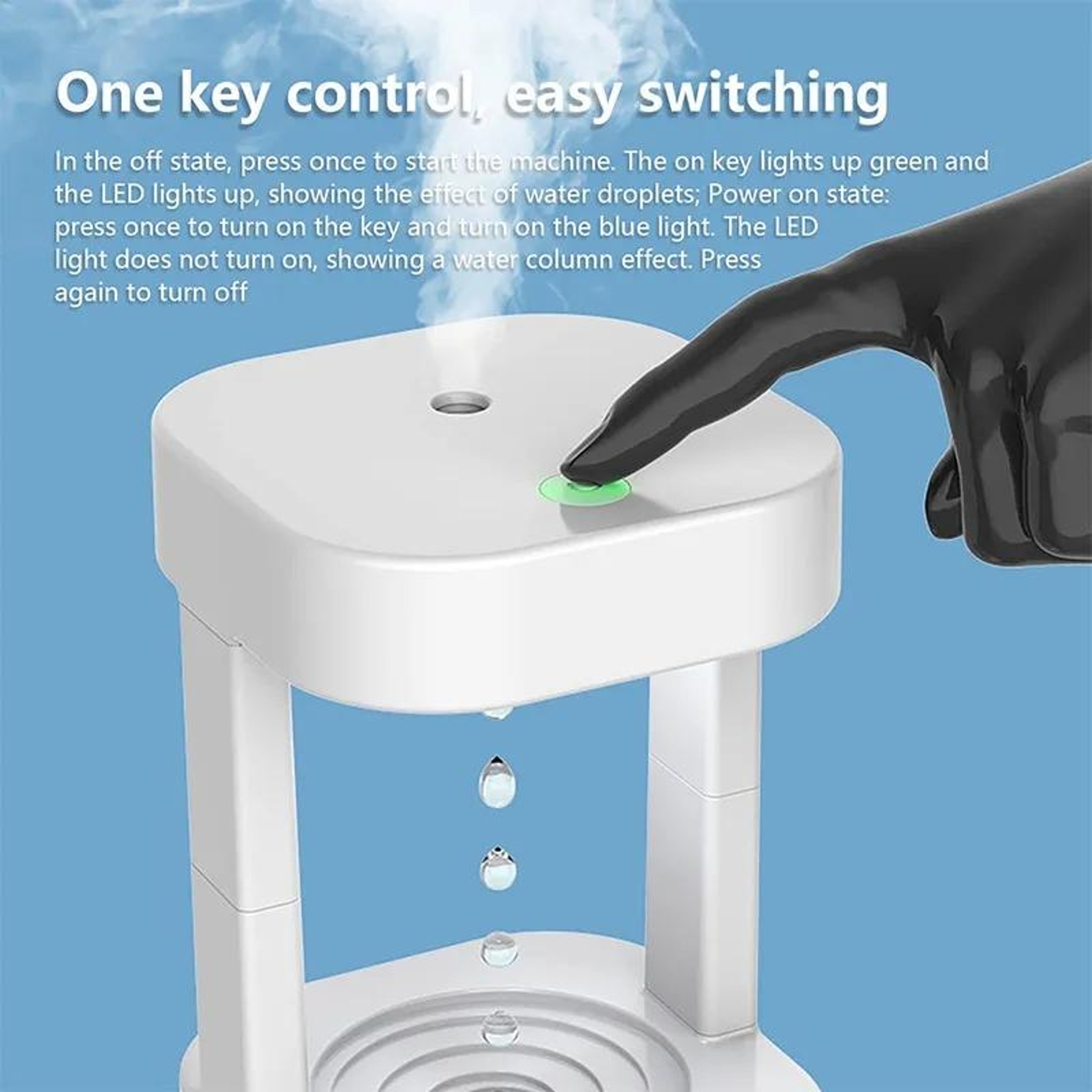 Anti-Gravity Water Droplet Humidifier with Night Light & Remote Control Aromatherapy Diffuser – view 5