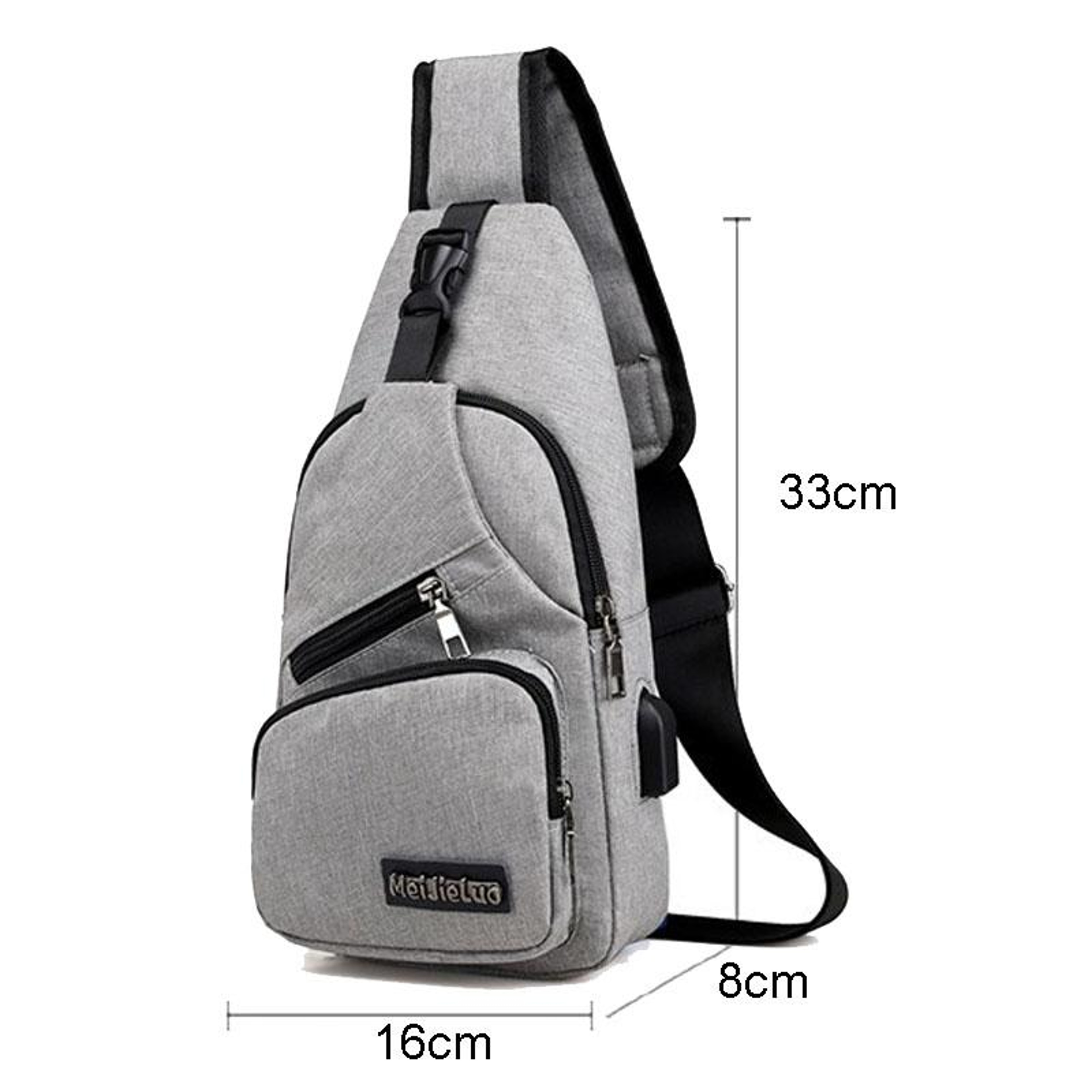 AntiTheft Men Chest Bag With USB Charging Lightweight Crossbody Sling Bag 3