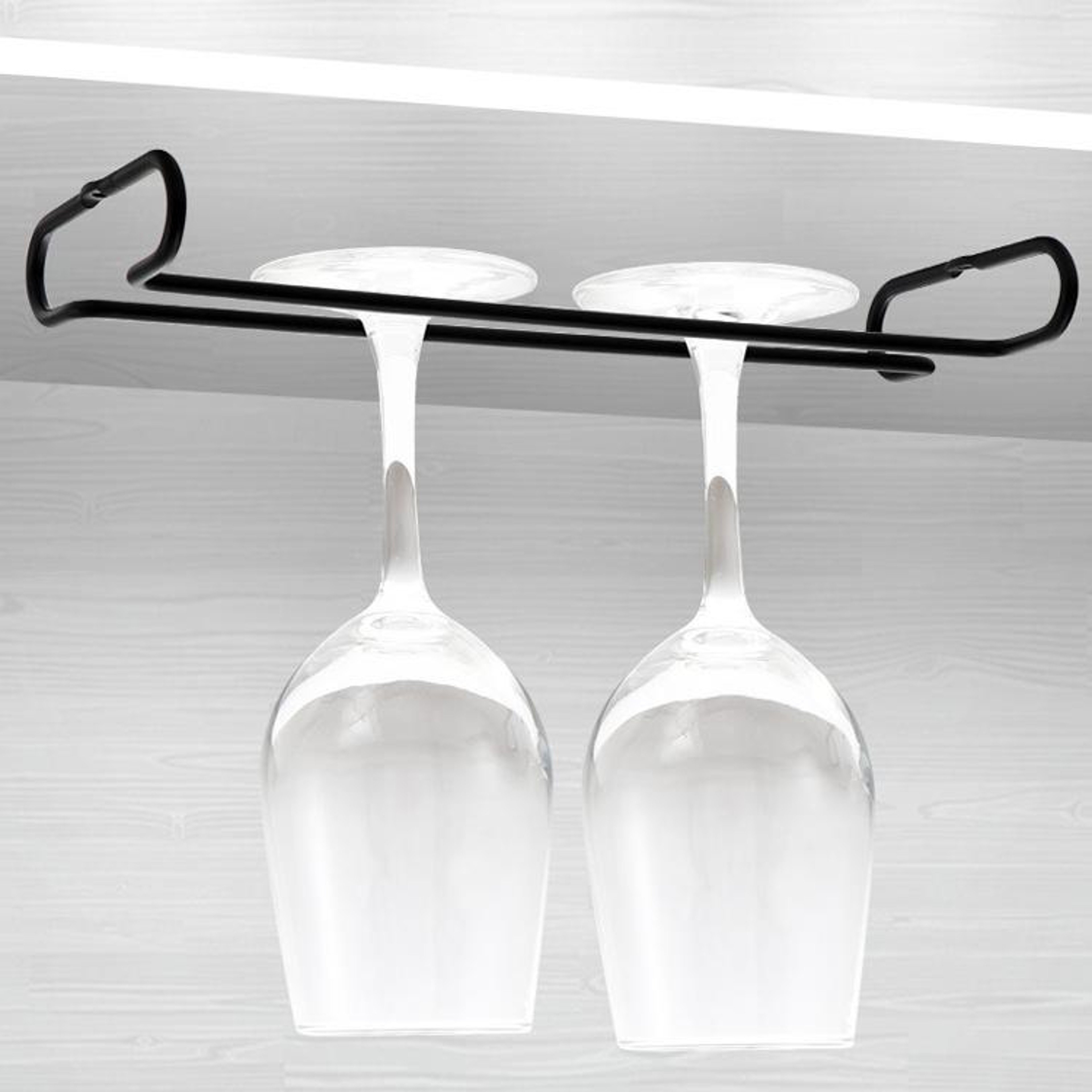 Under Cabinet Wine Glass Rack Metal Stemware Holder for Space Saving Storage – view 4
