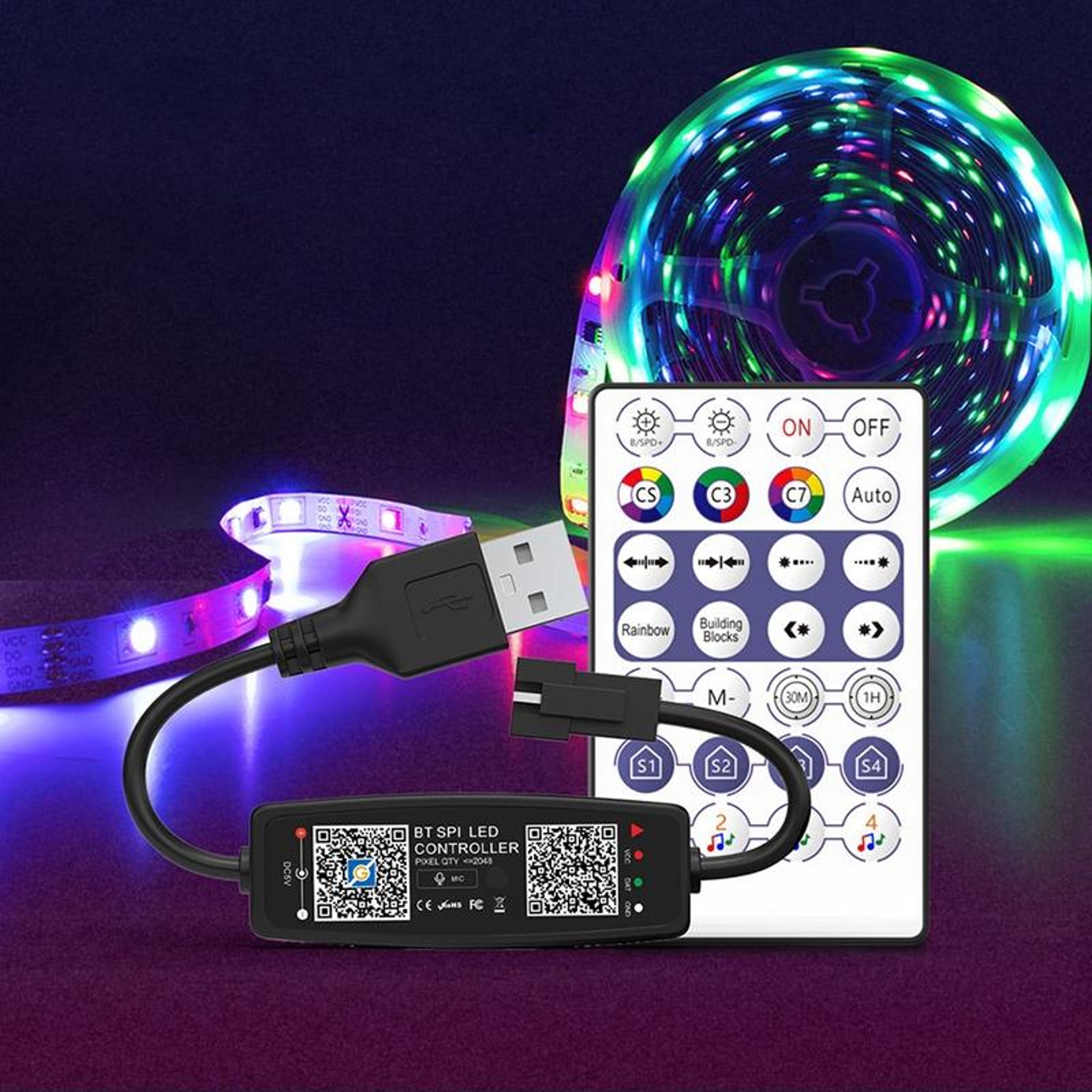 Bluetooth LED Strip Controller USB 5V APP Remote Music Sync for WS2812B SK6812 Lights – view 6