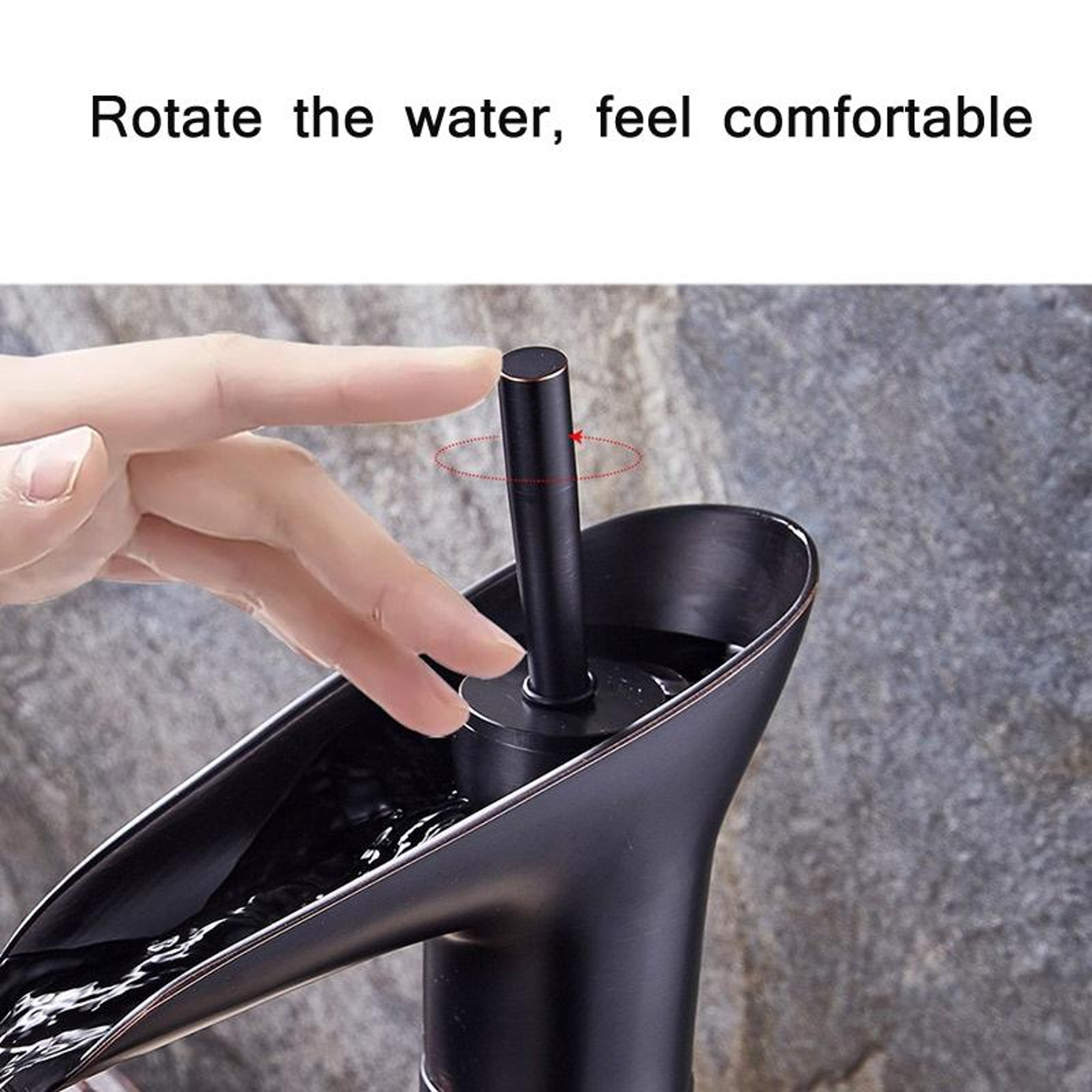 Waterfall Bathroom Faucet Brass Hot  Cold Mixer Tap For Modern Washbasins 3