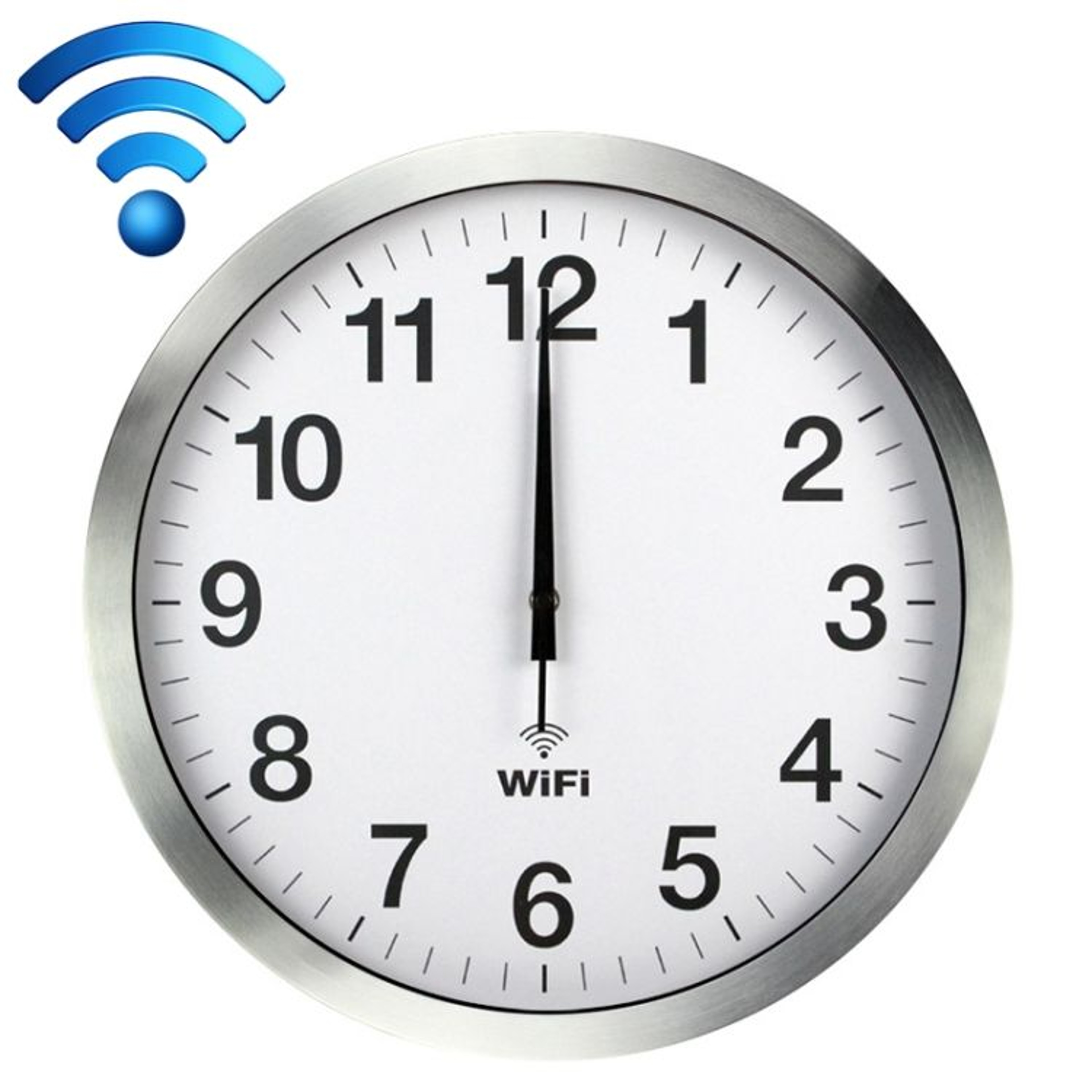 12 Inch Smart WiFi Wall Clock With Auto Time Sync Silent Modern Minimalist Clock 9