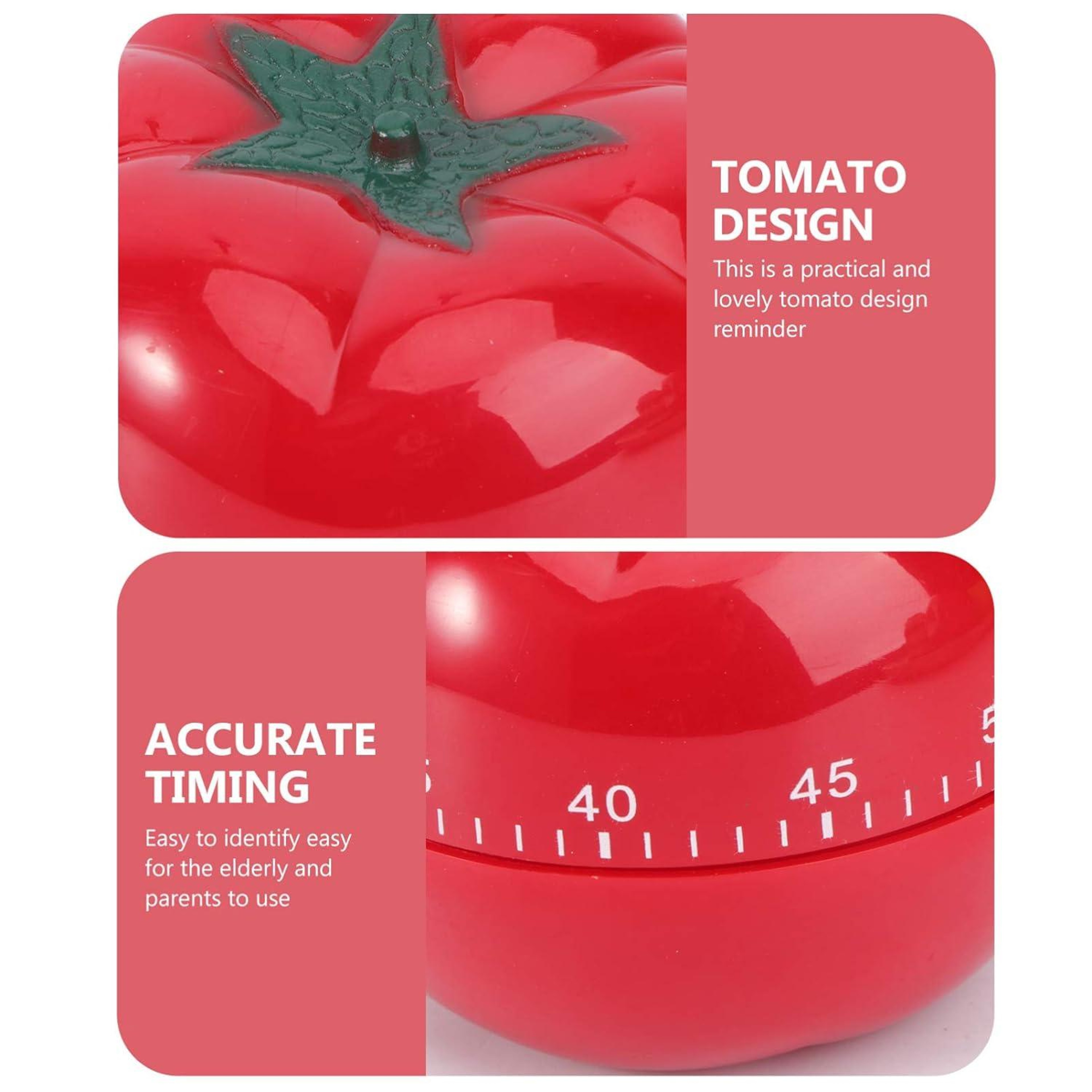 Cute Tomato Kitchen Timer Mechanical Cooking Timer Alarm For Baking  Study Focus 2