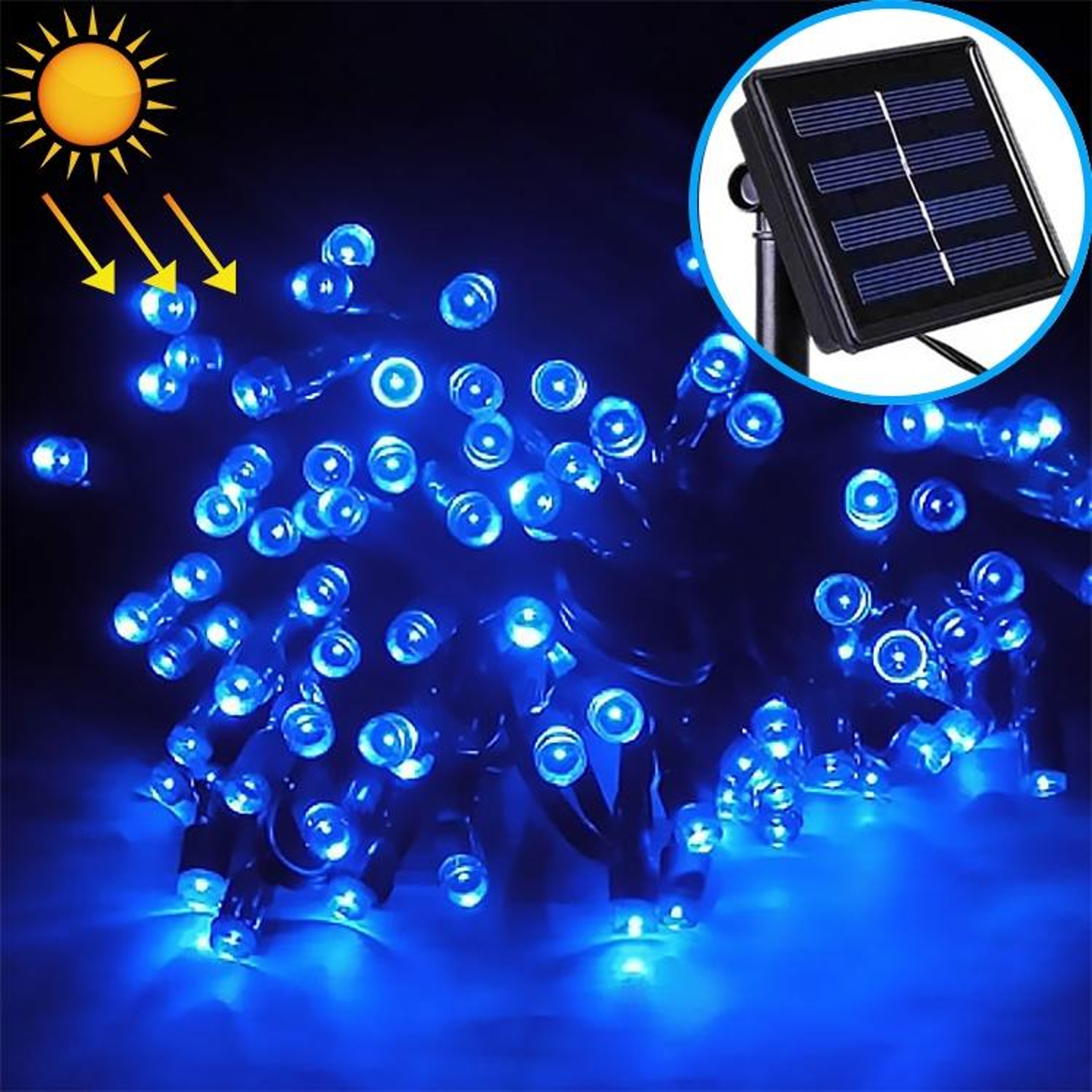 200 LED Solar String Lights Outdoor Waterproof Warm White Christmas Garden Lights 0