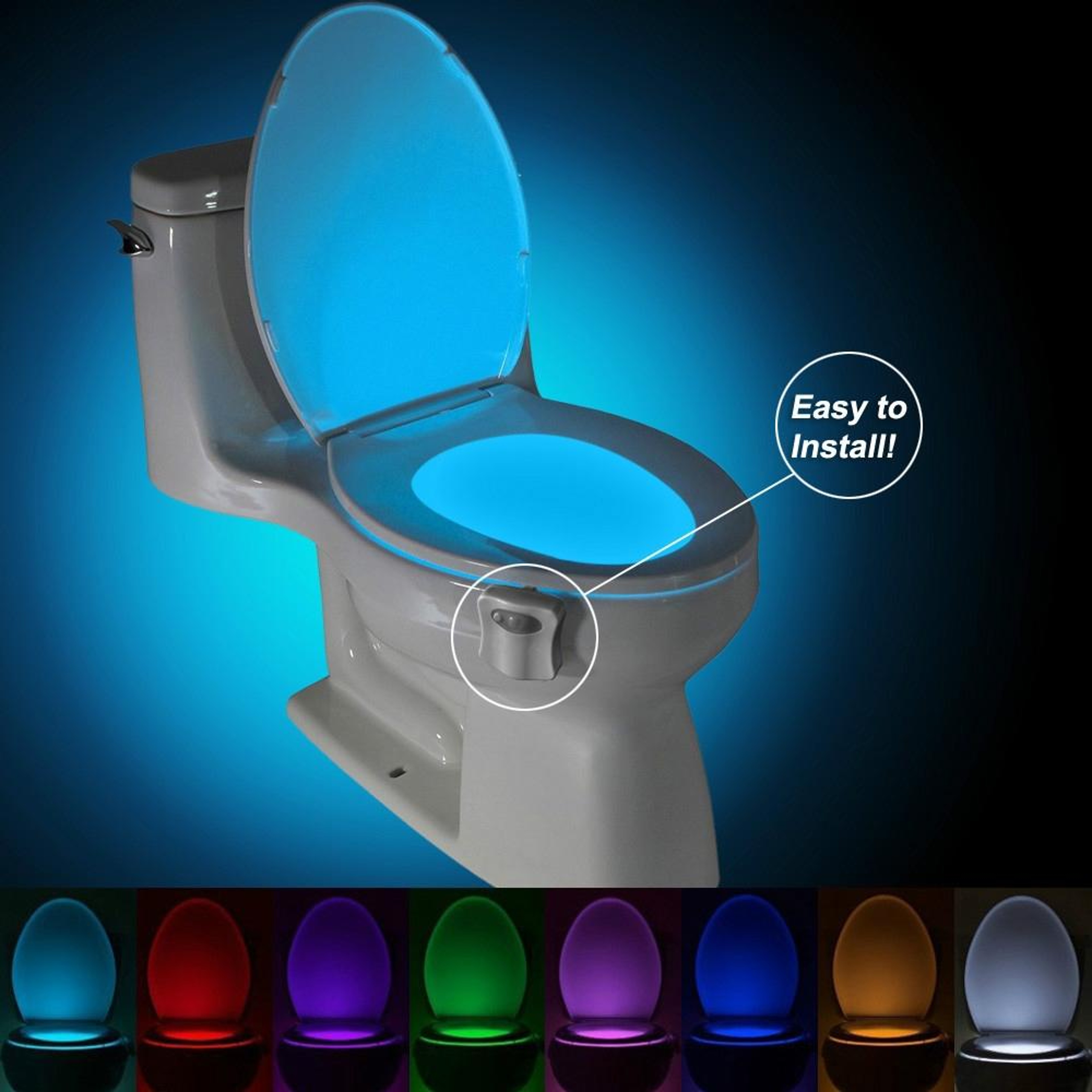 Motion Activated Toilet Night Light with 8 Color LED Bathroom Sensor Light – view 9