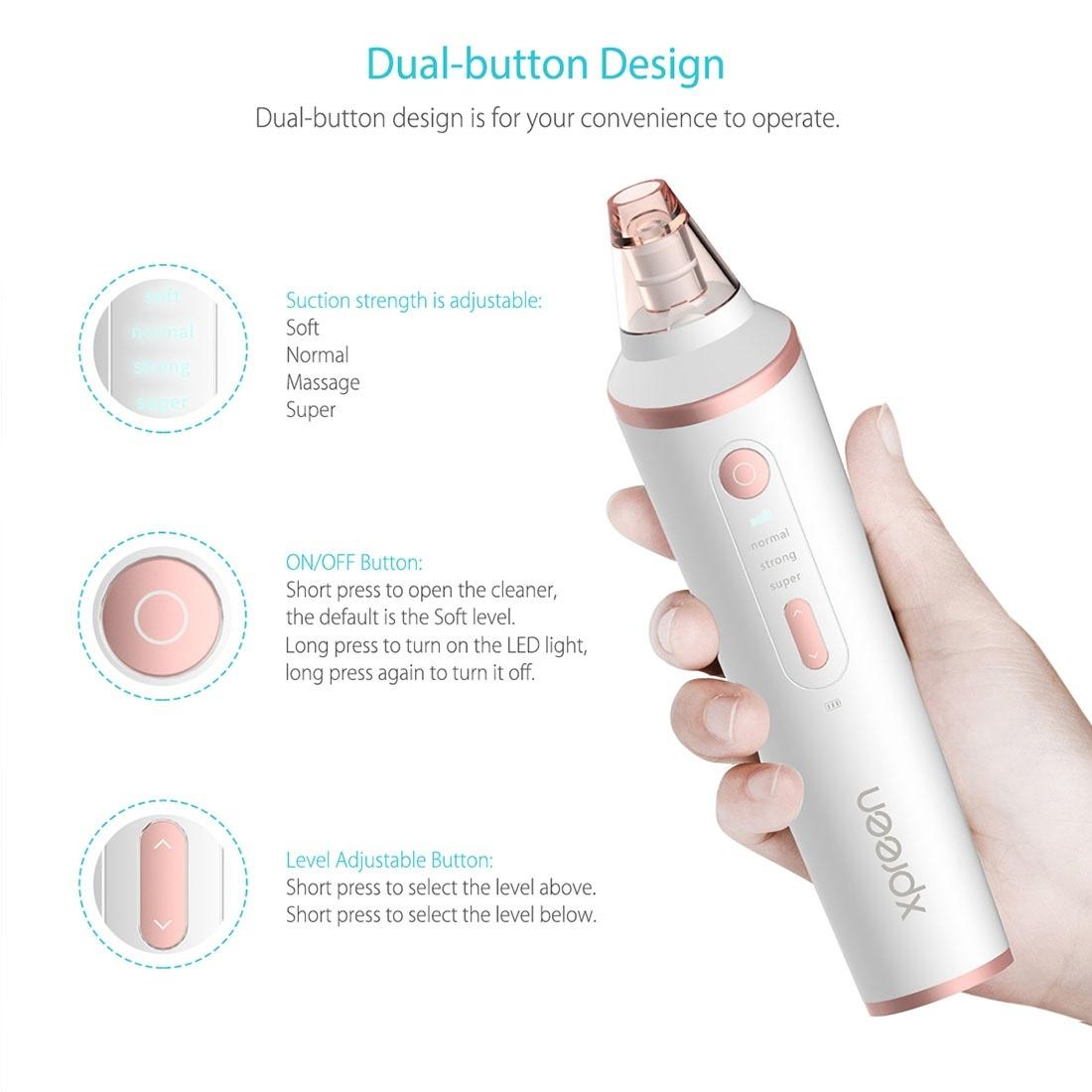 Blackhead Remover Pore Vacuum With LED Light  Wireless Charging 2