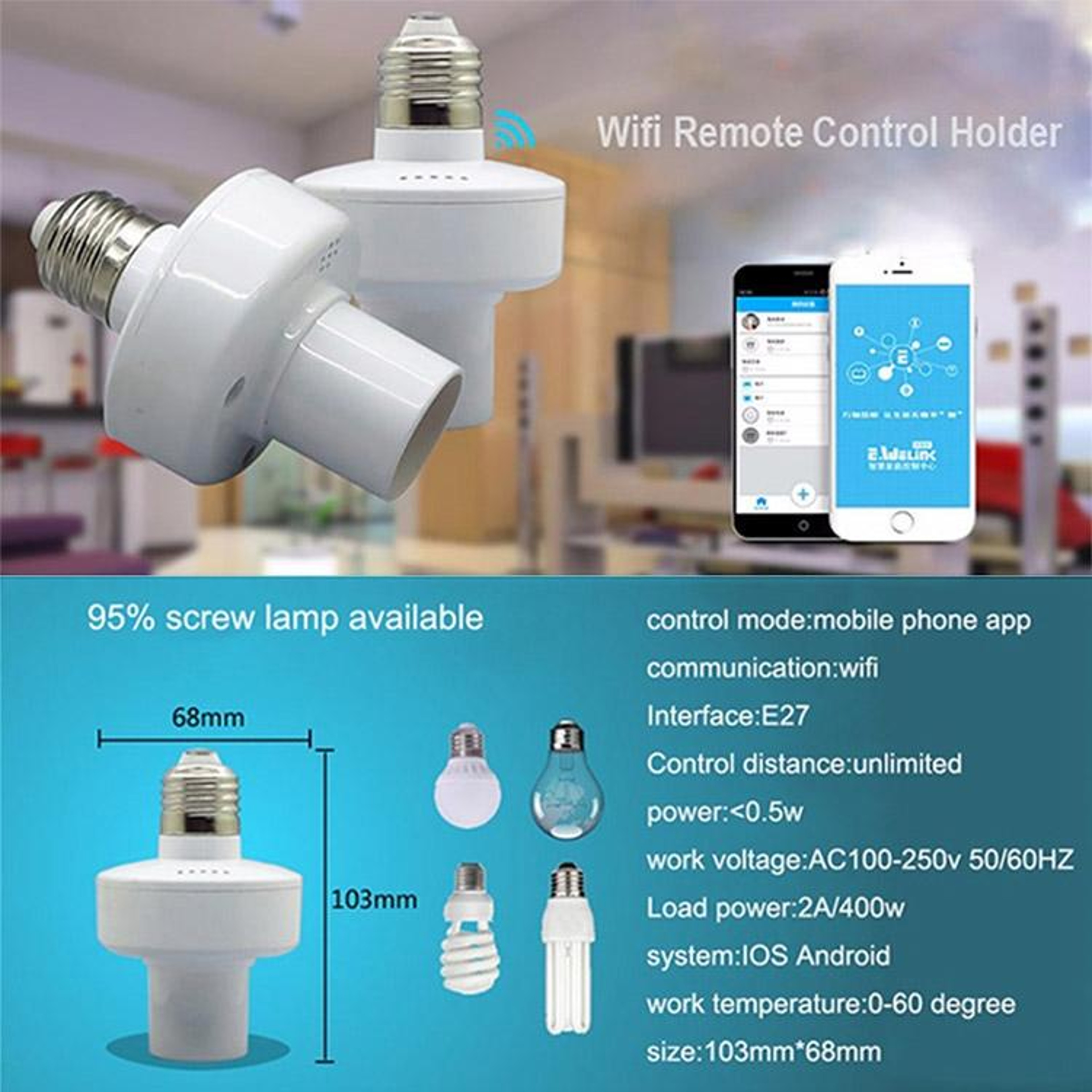 Sonoff WiFi Smart Light Socket With Alexa Voice Control  E27 Remote Lamp Holder 7