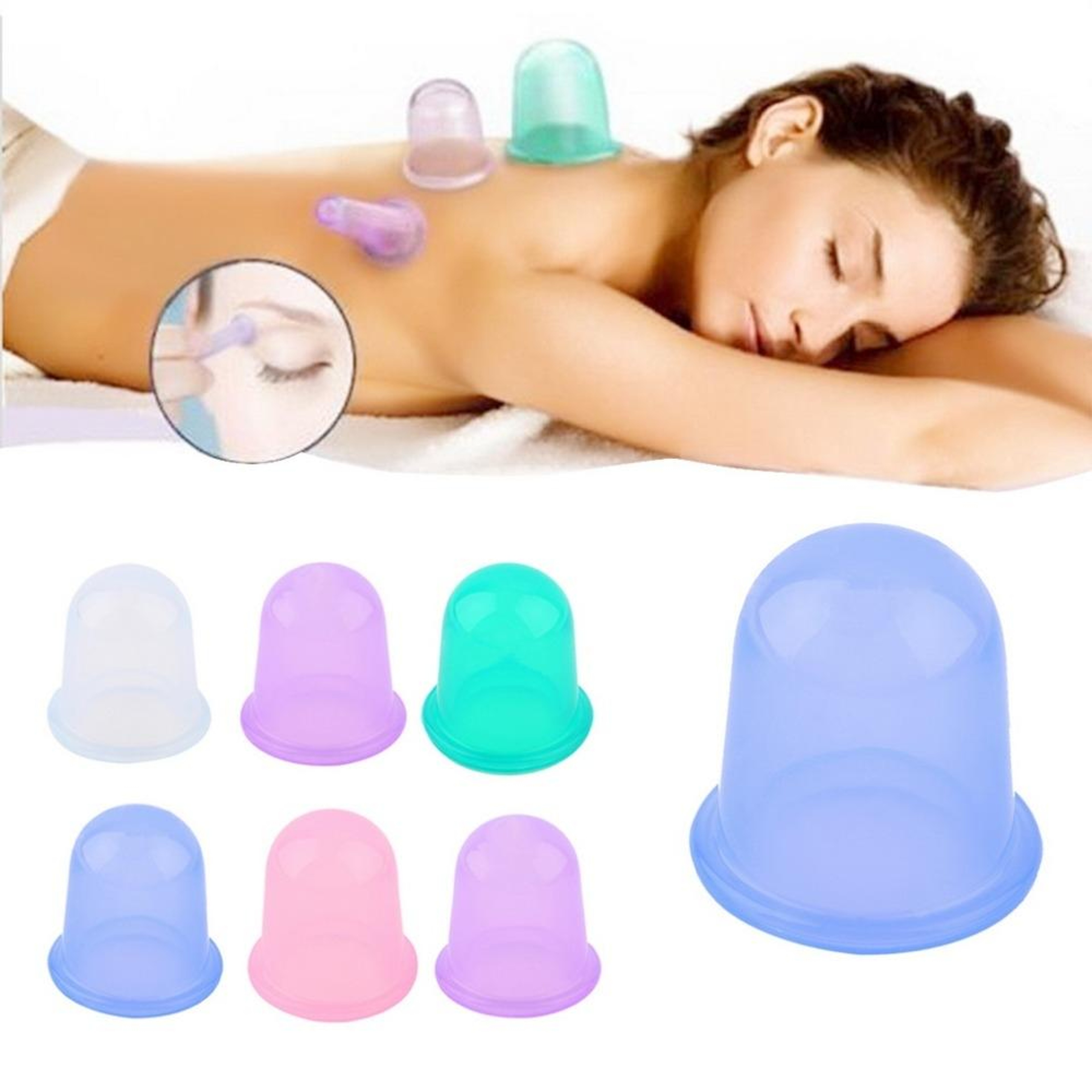 4 in 1 Silicone Cupping Set for Body Massage and Vacuum Therapy Relief Random Color Delivery – view 8