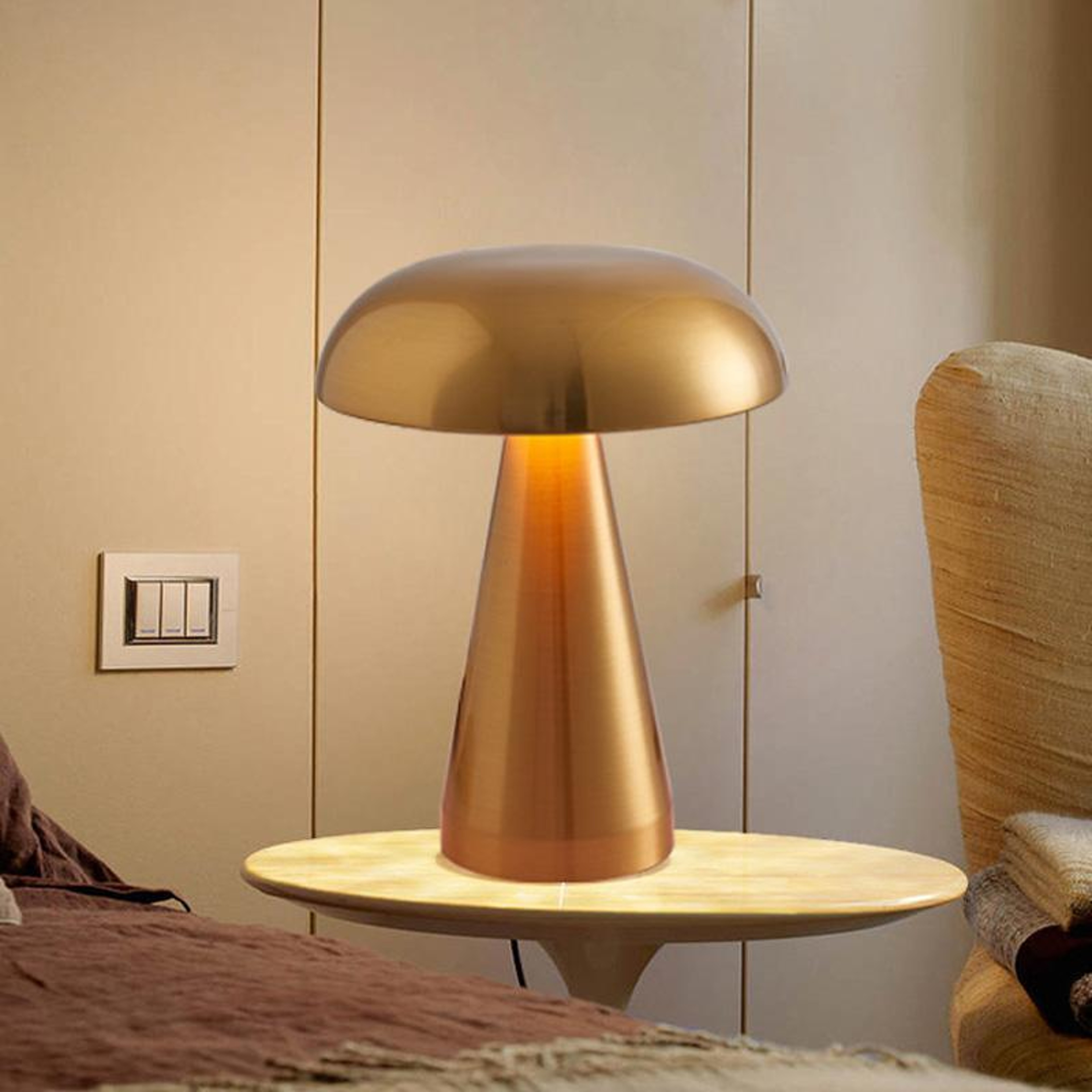 Rechargeable Mushroom Table Lamp With Dimmable Ambient Light For Bedroom Bar  Restaurant 2