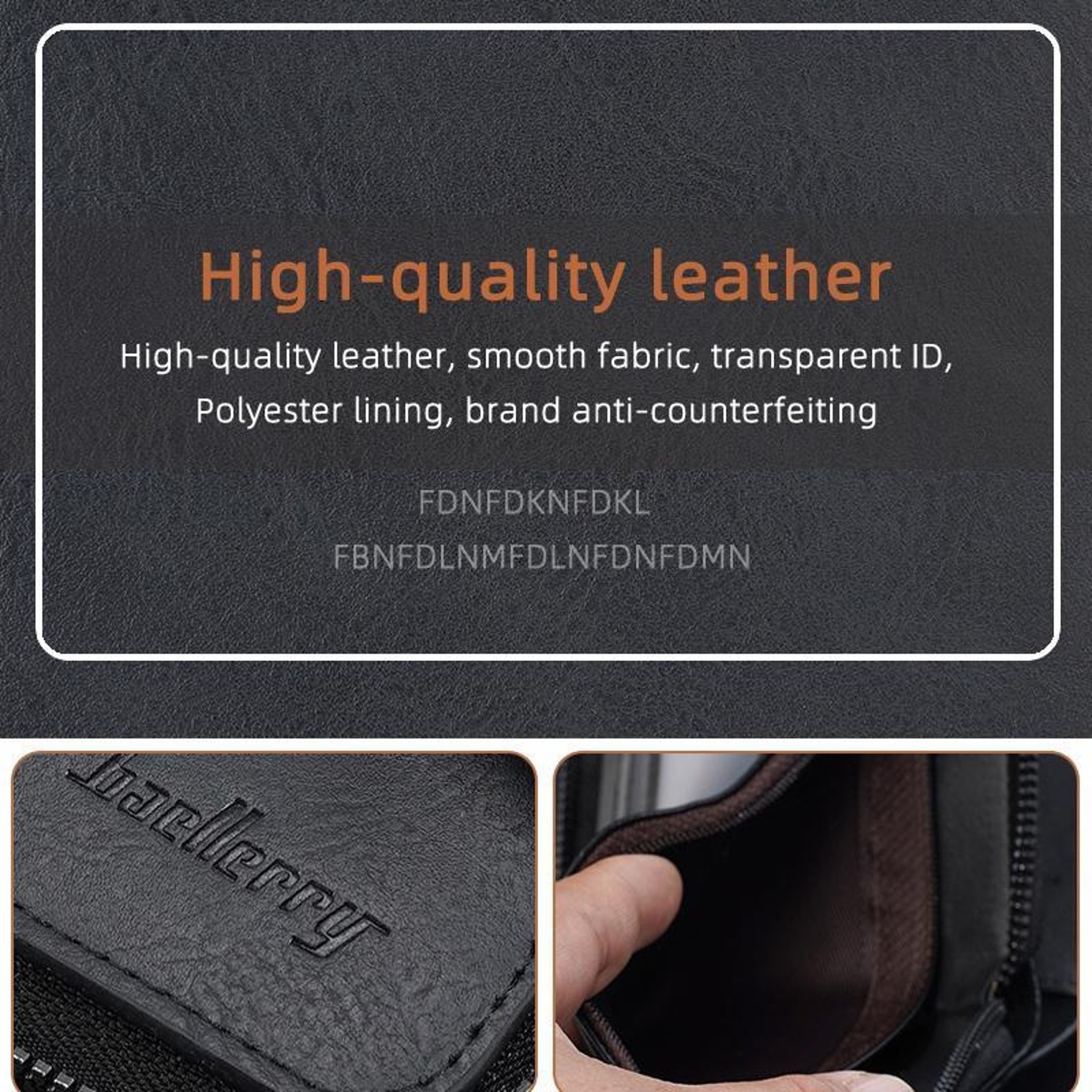 Vintage Men Wallet With Zipper Coin Pocket  MultiCard Holder 2