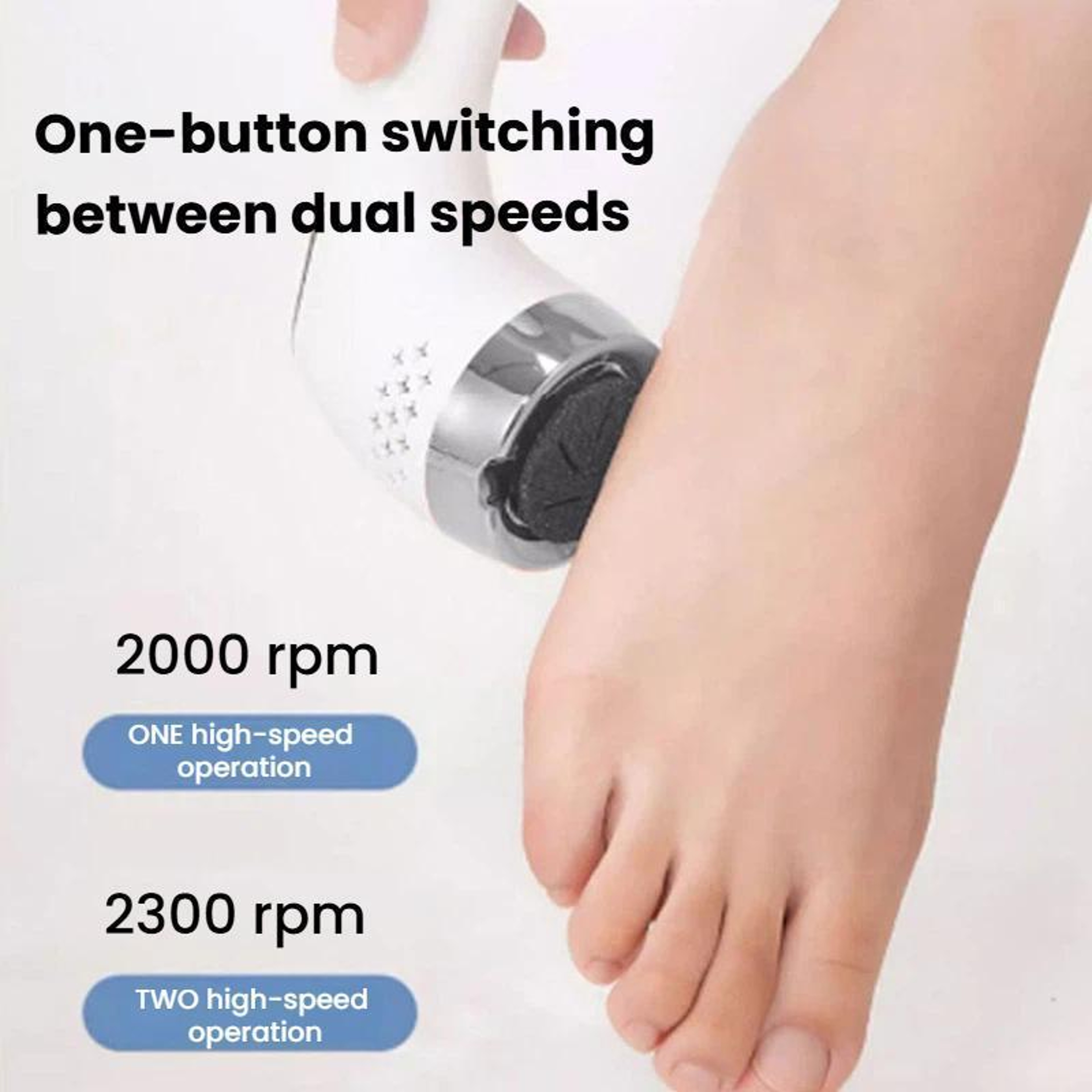 Smart Vacuum Electric Foot File With LCD Display  Waterproof Callus Remover 5