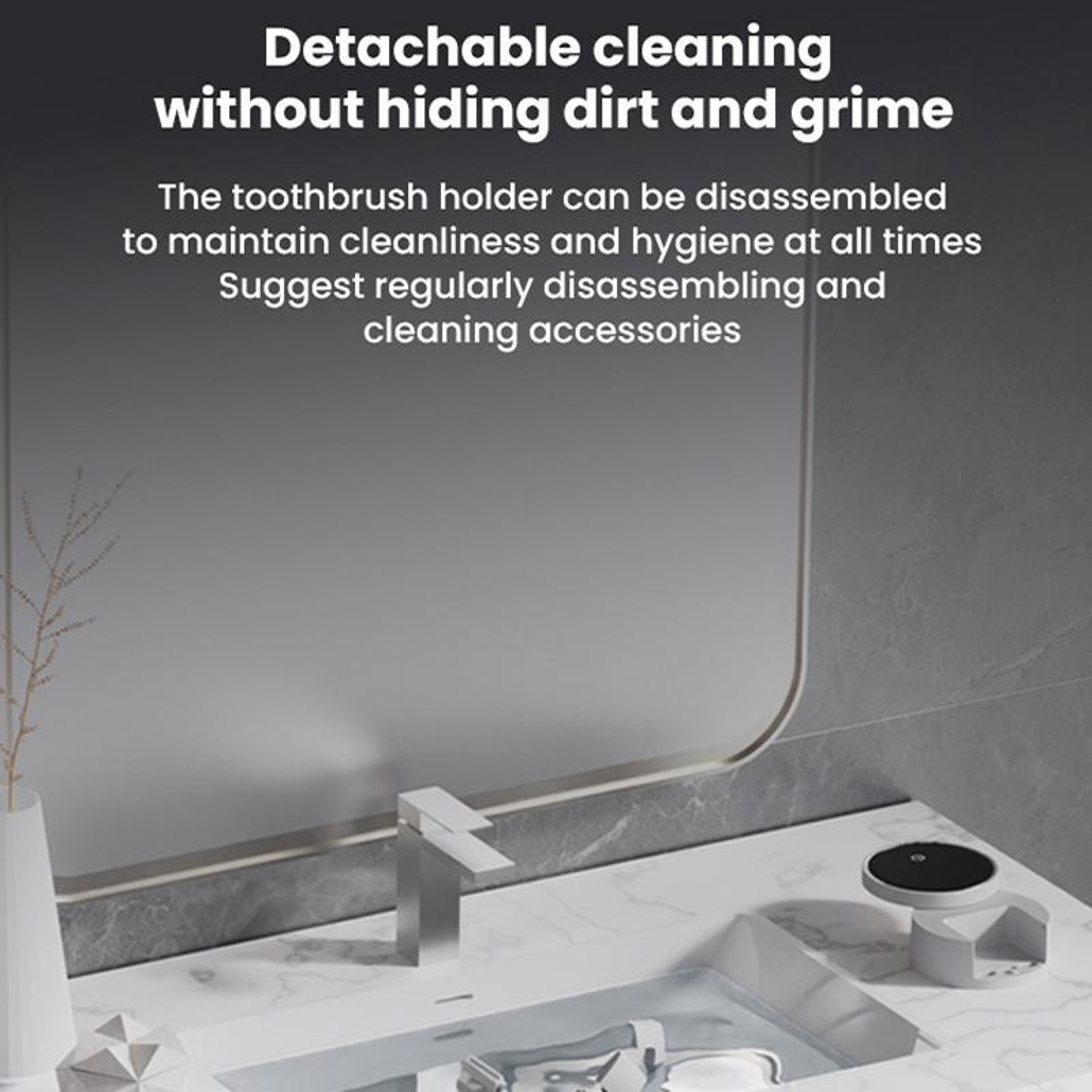 Smart UV Toothbrush Sanitizer Holder with Razor Rack & Sensor Display – view 3