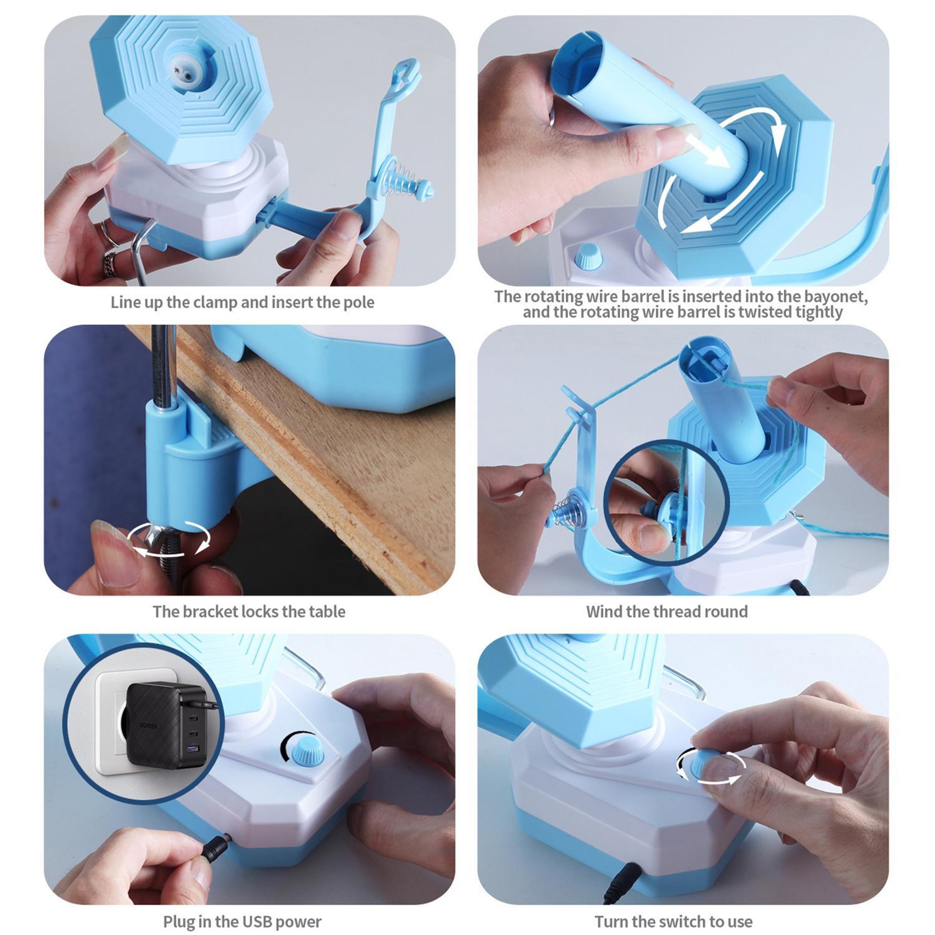 USB Electric Yarn Ball Winder Machine for Knitting & Crochet Quiet Portable Wool Winder – view 8