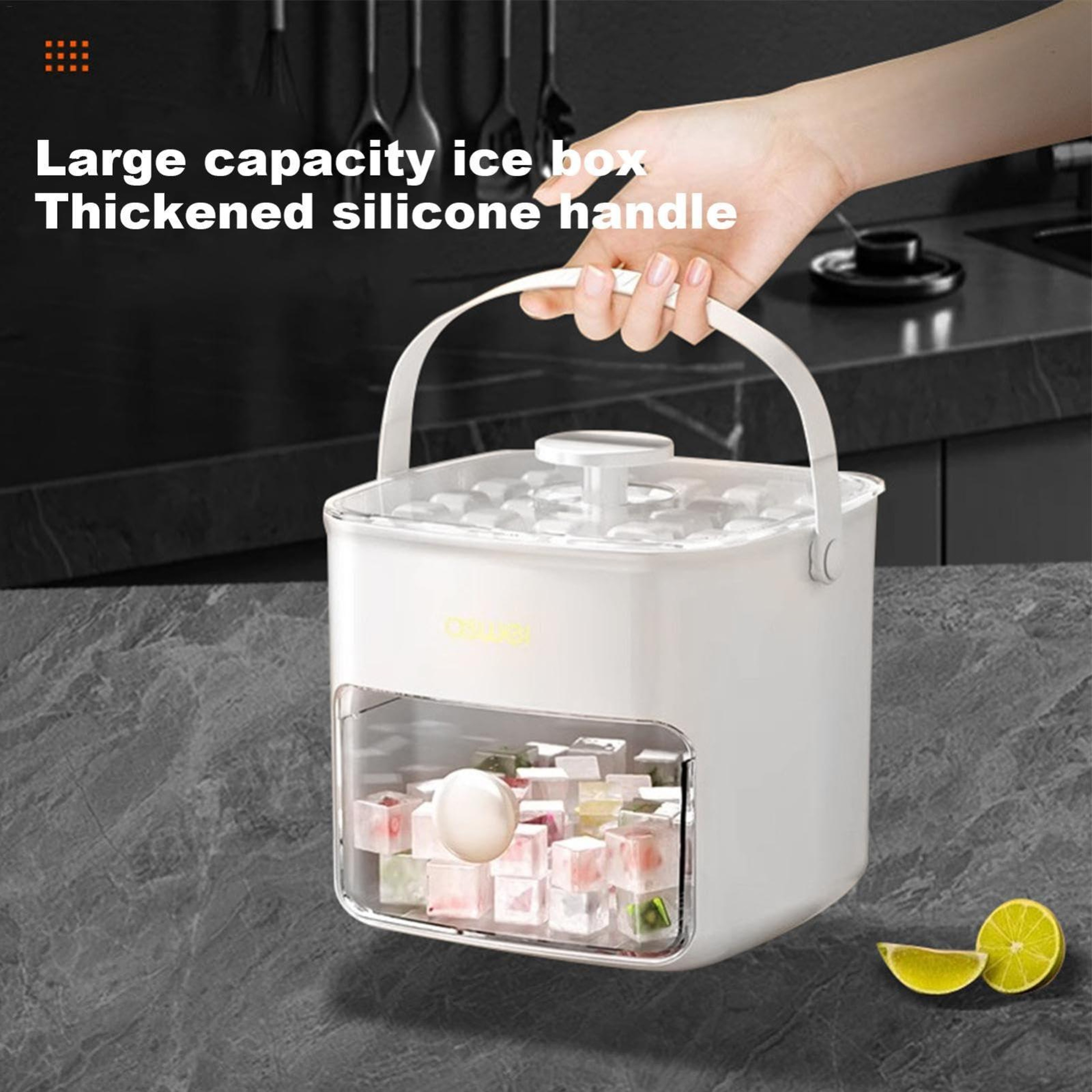 Double Layer Ice Cube Tray with Lid and Bin Easy Push Release Ice Maker – view 6