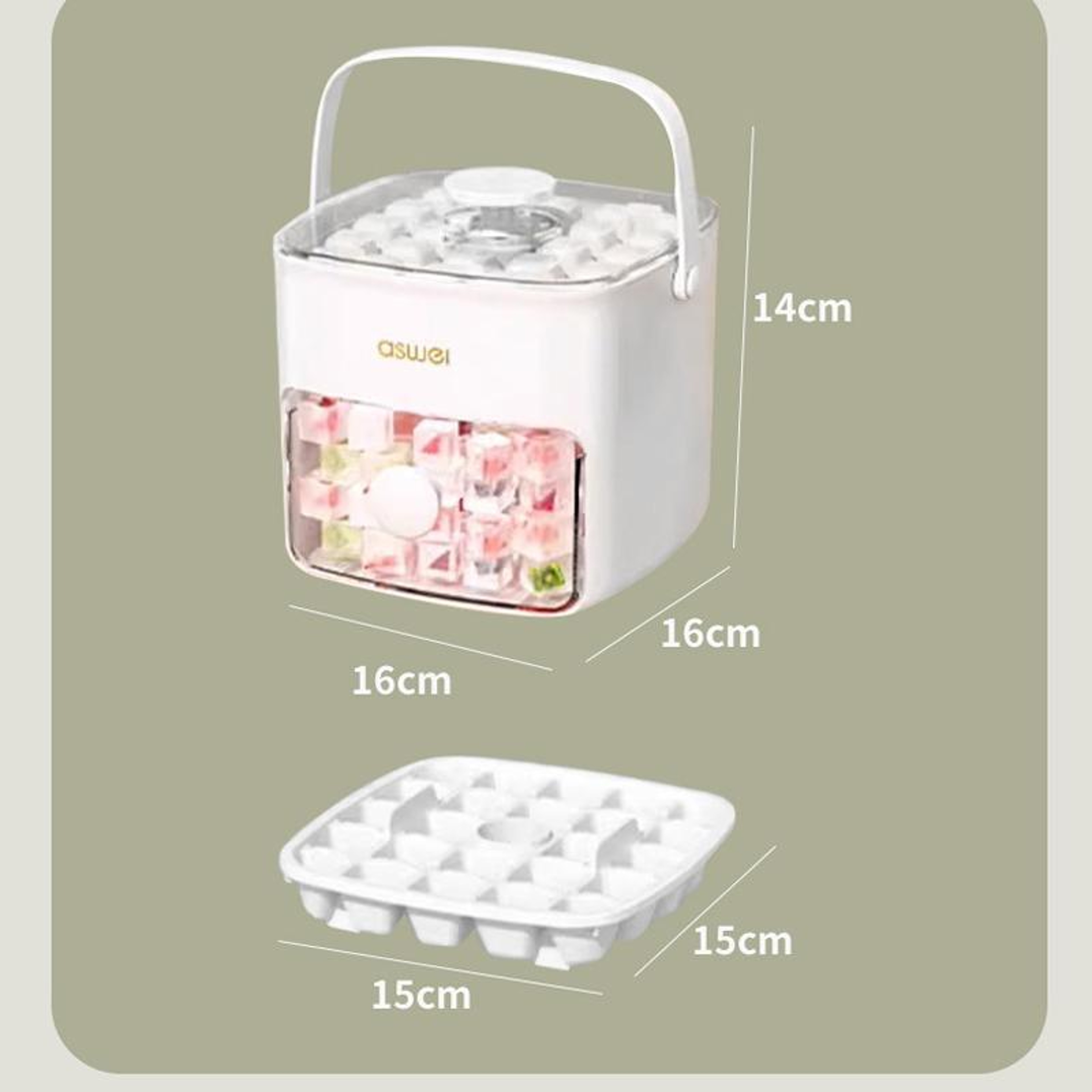 Double Layer Ice Cube Tray with Lid and Bin Easy Push Release Ice Maker – view 8