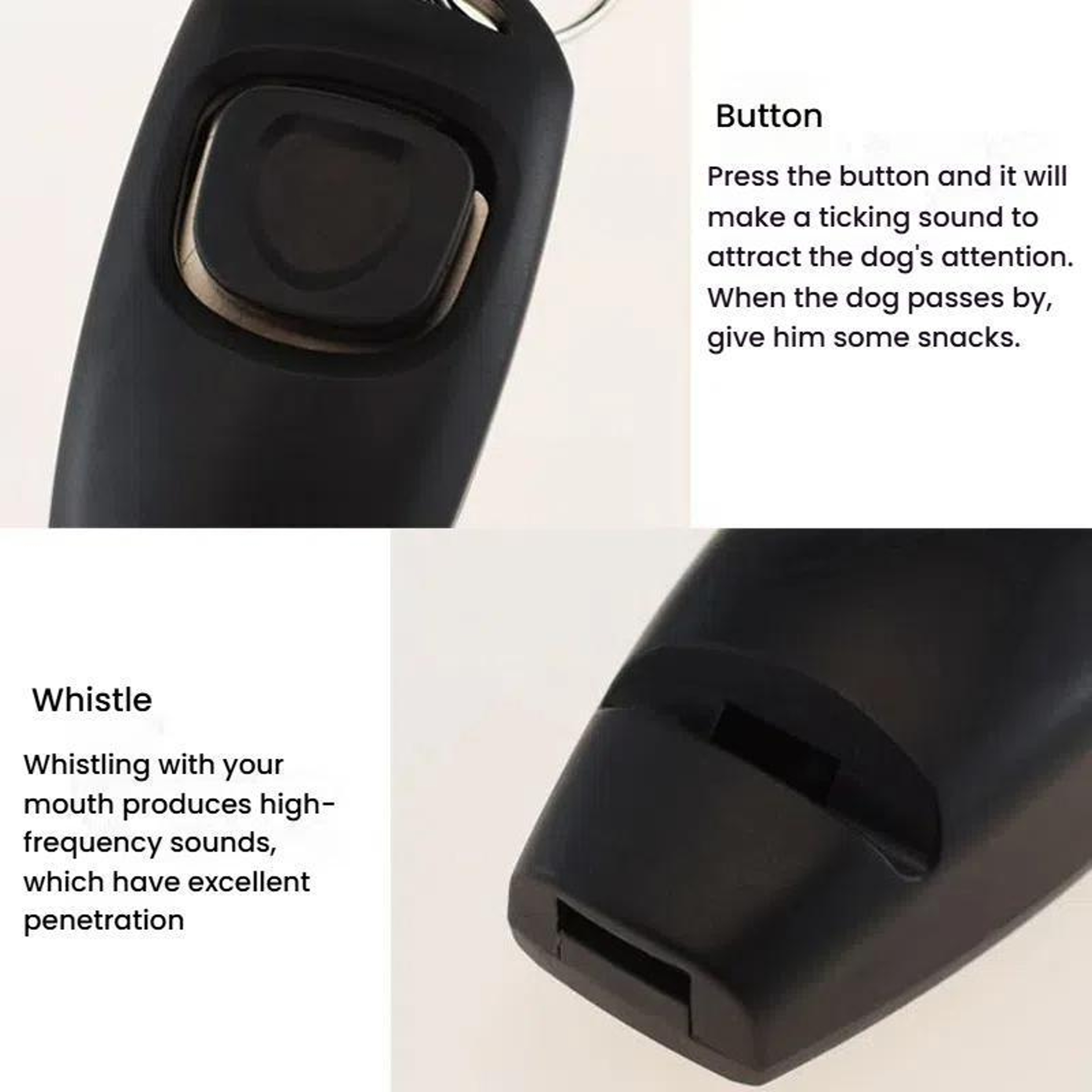 2in1 Dog Training Clicker  Dog Whistle With Adjustable Wristband For Pet Obedience Training 5