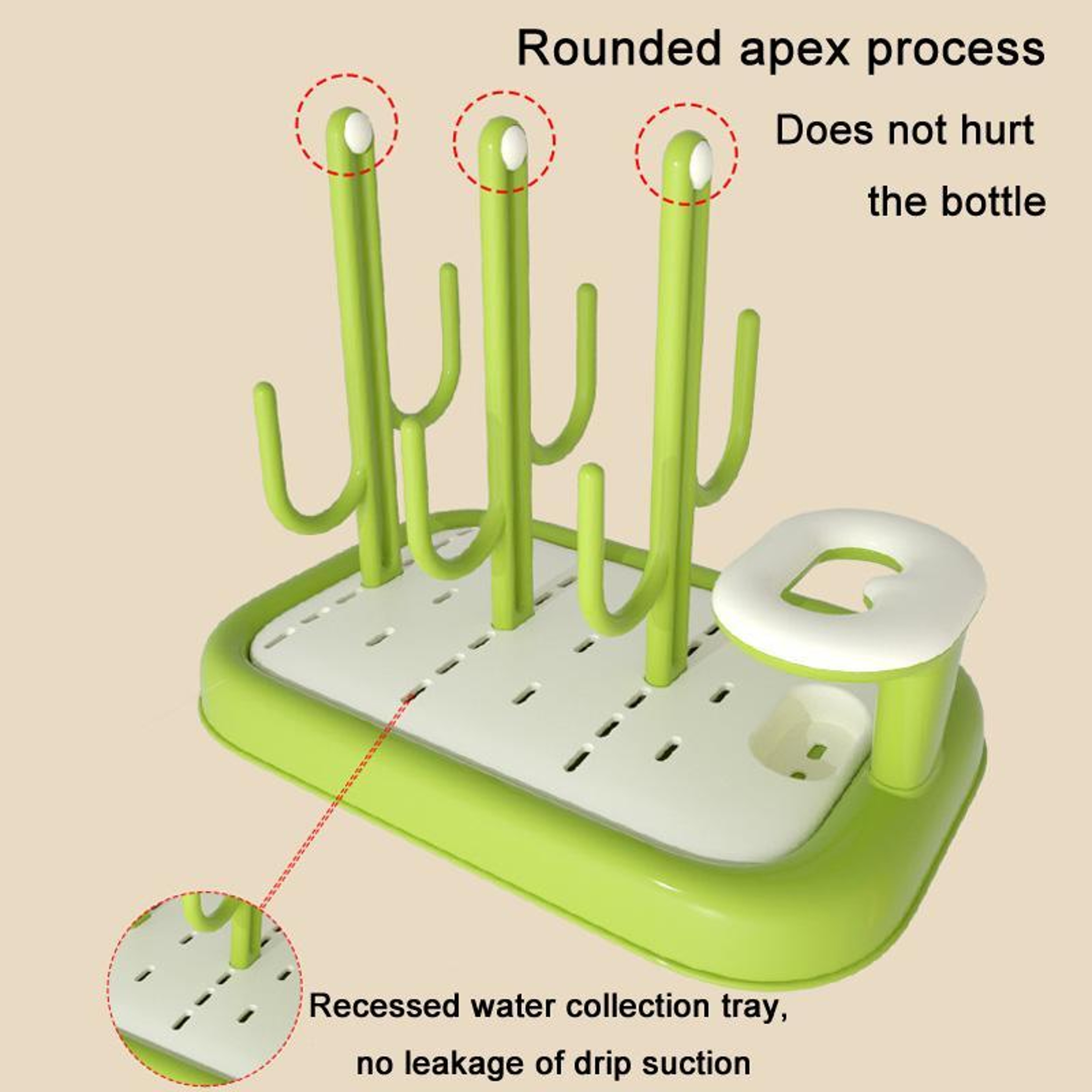 Baby Bottle Drying Rack With Brush Holder And Fast Drain Tray For Bottles  Nipples 4