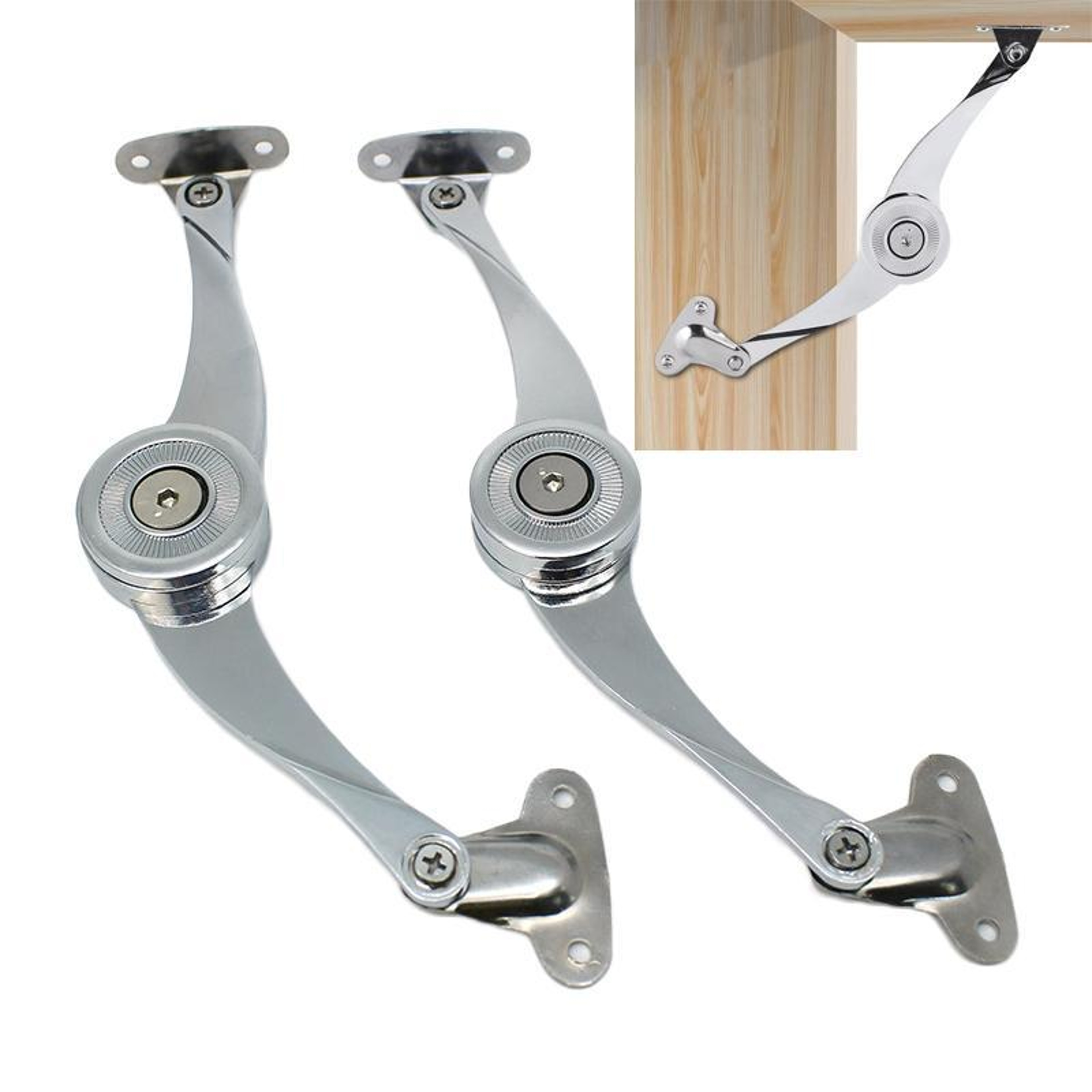 S-Shaped Lift Up Cabinet Hinge Support for Wardrobe & Flap Doors – view 3