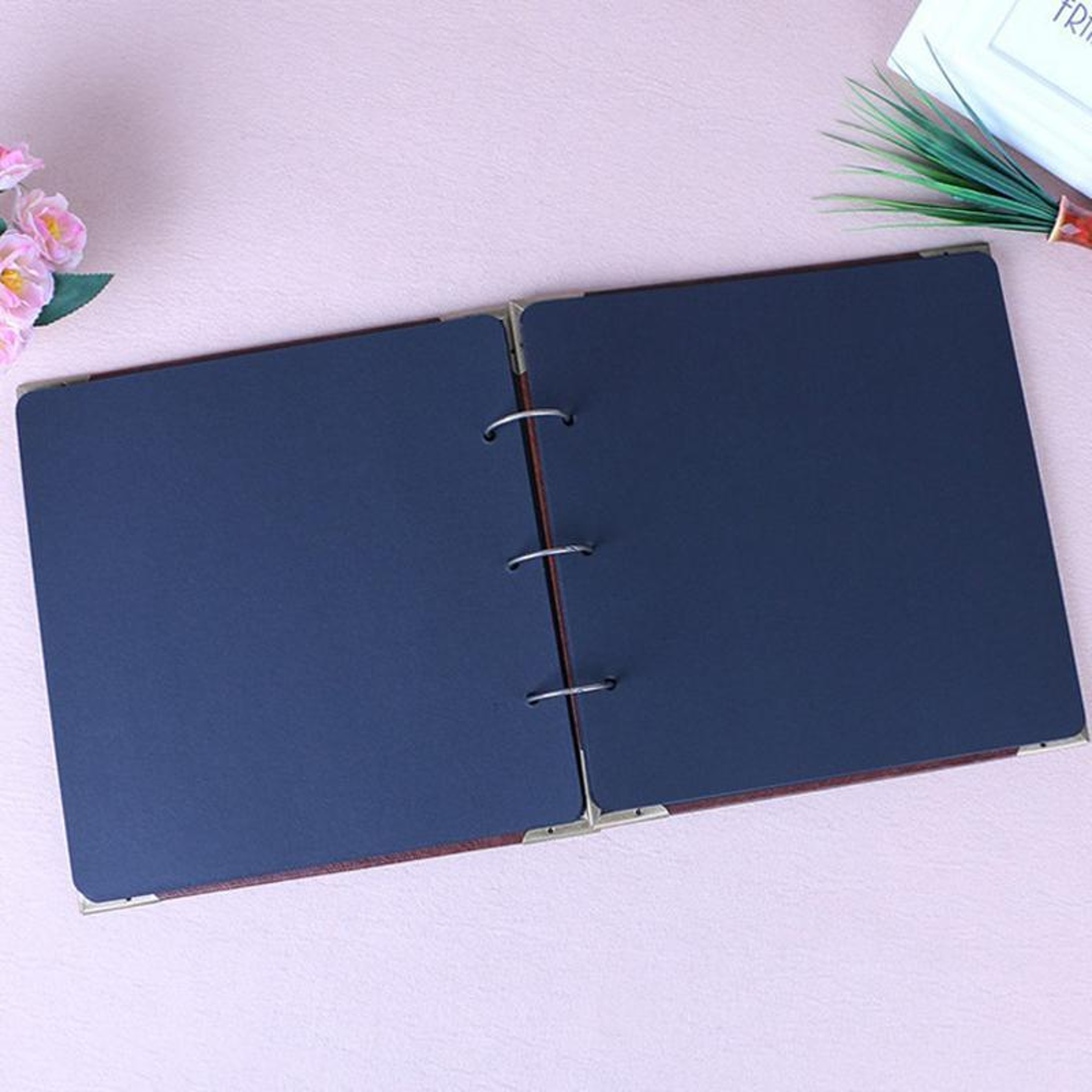 Vintage Leather Scrapbook Album 16 Inch DIY Memory Photo Binder Random Color – view 3