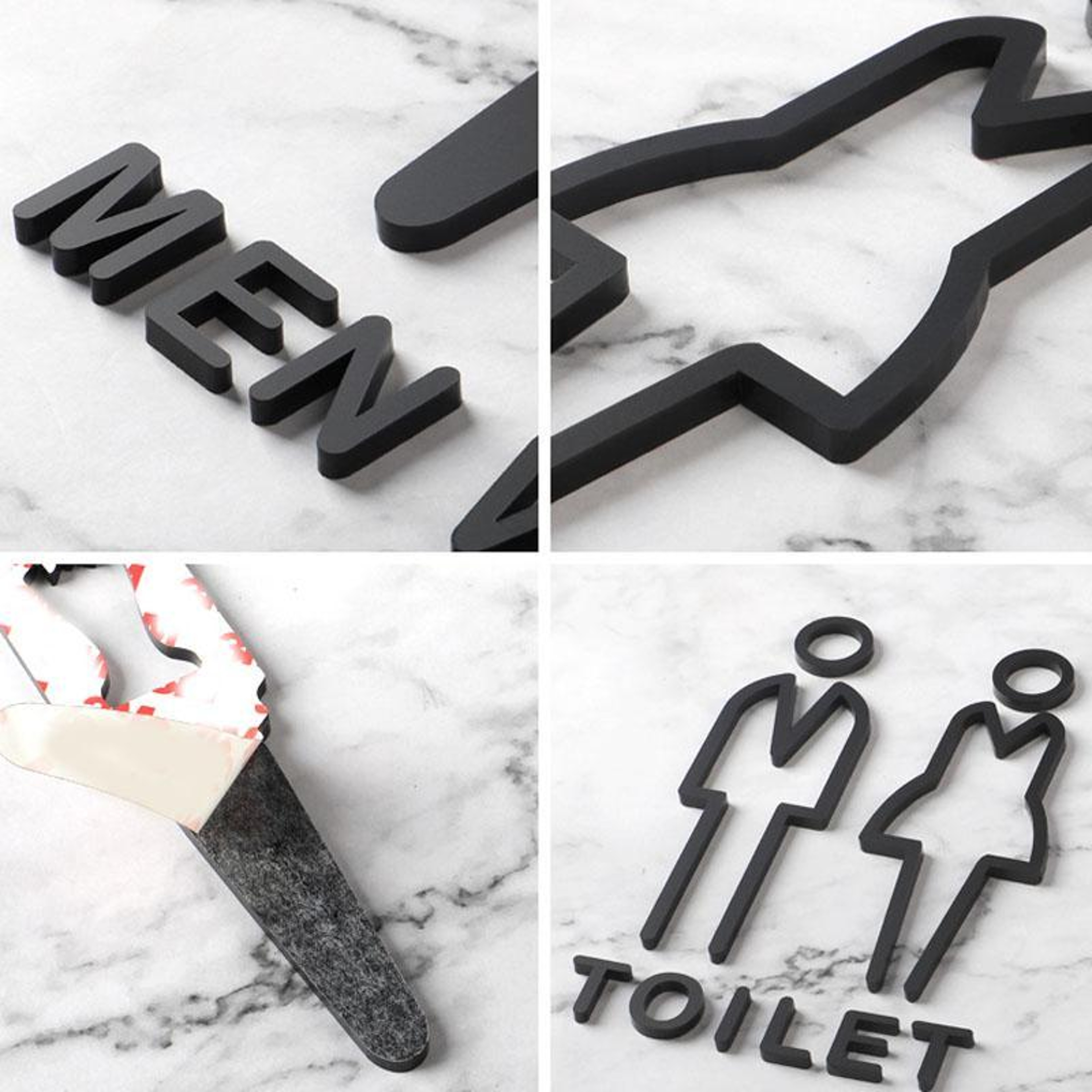 Modern Acrylic Bathroom Sign 3D Restroom Door Sticker For Hotels Offices  Public Spaces 3
