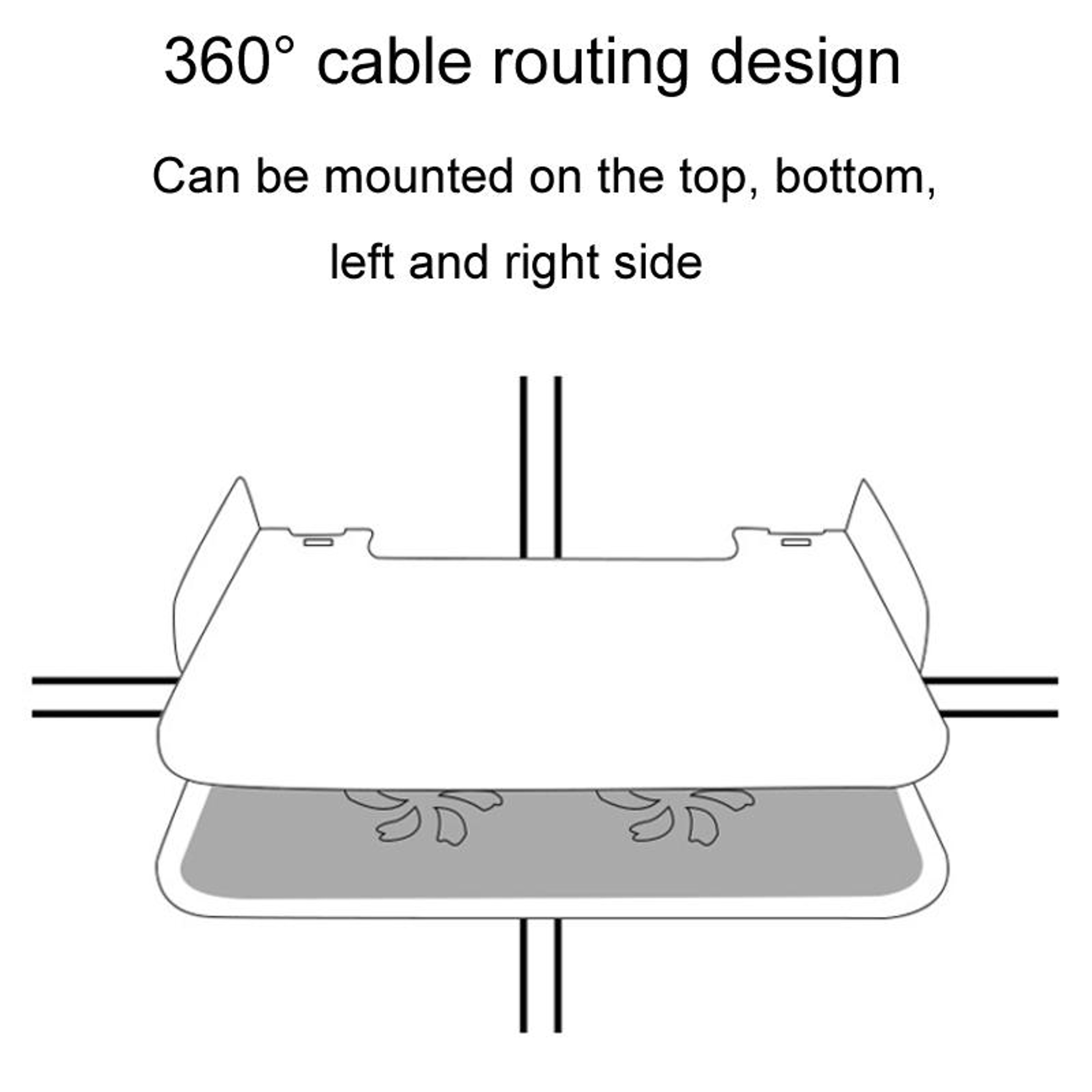 Modern Wall Mounted Projector Shelf  Set Top Box Organizer With Cable Management 2