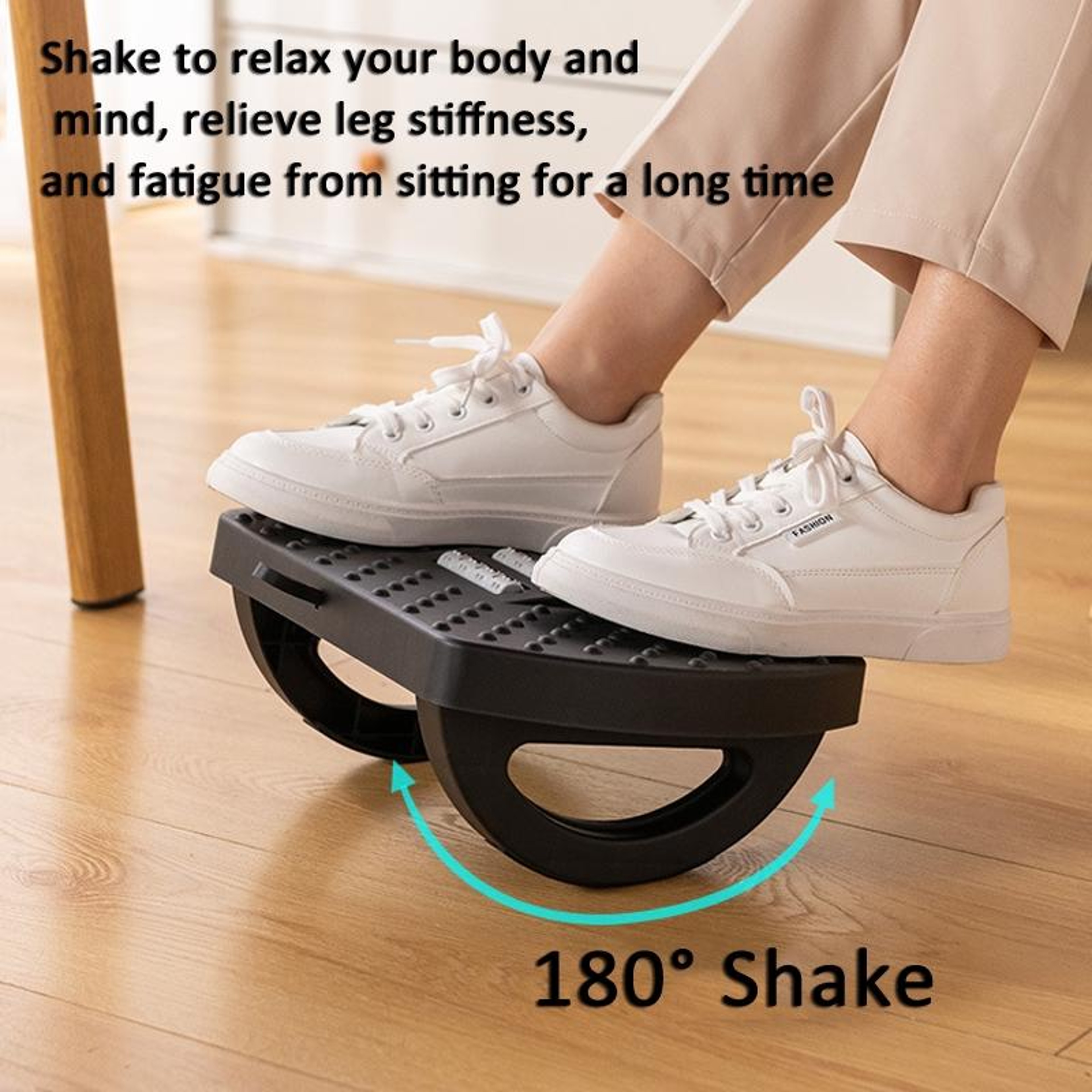 Swing Massage Foot Rest Stool With Rollers And Handle For Office  Home Comfort 1