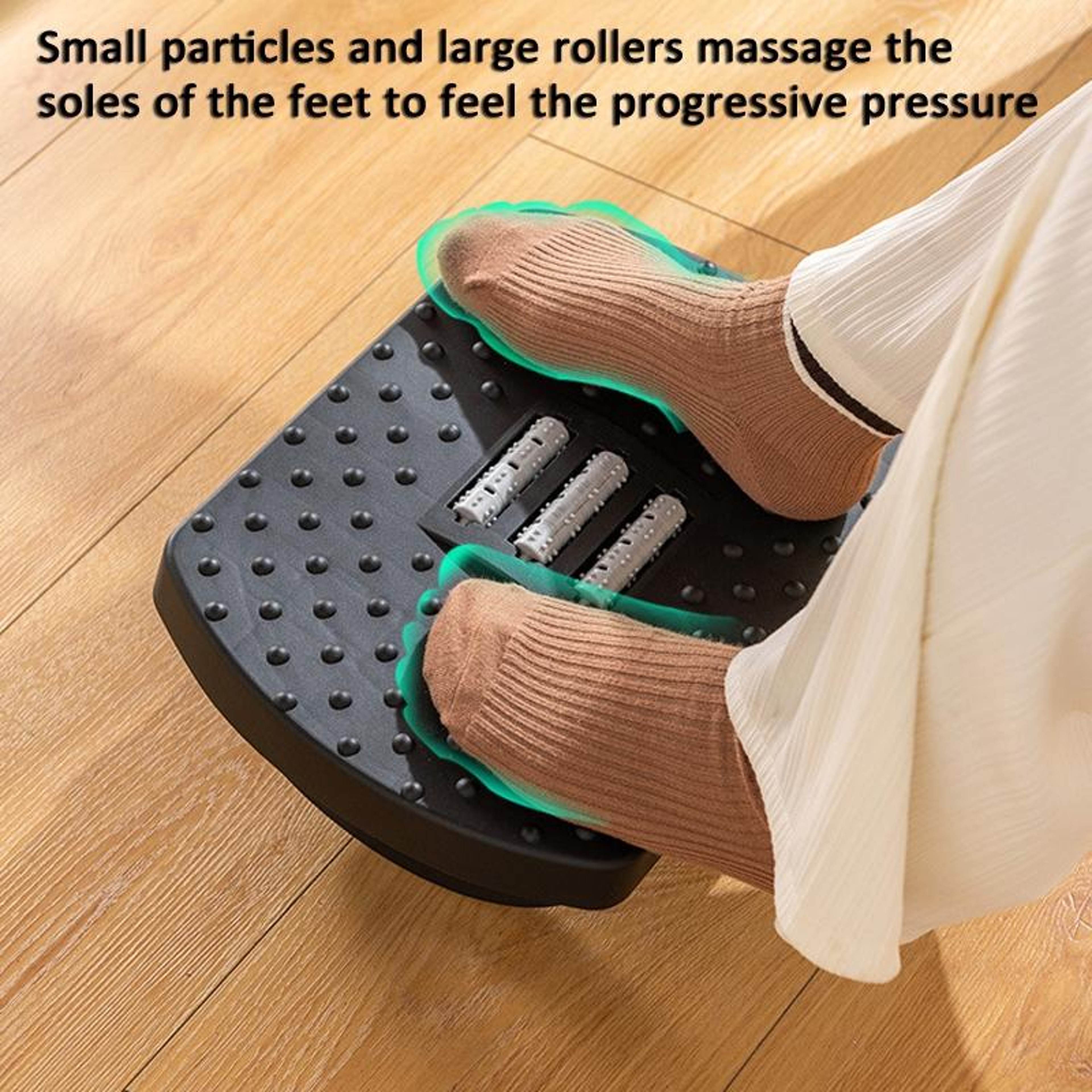 Swing Massage Foot Rest Stool With Rollers And Handle For Office  Home Comfort 2