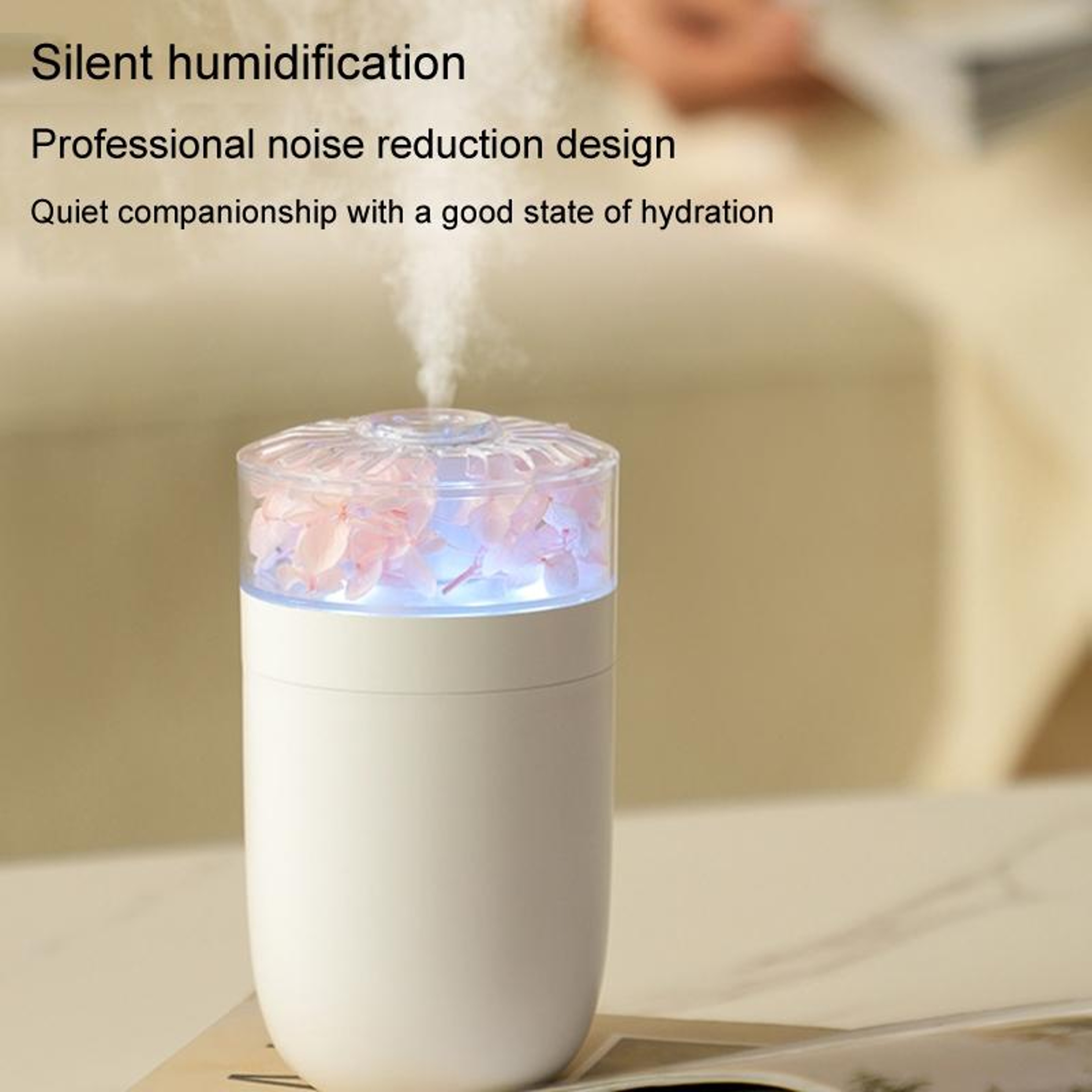 Flower Mist USB Air Humidifier With Ambient Light For Home Office  Car 2
