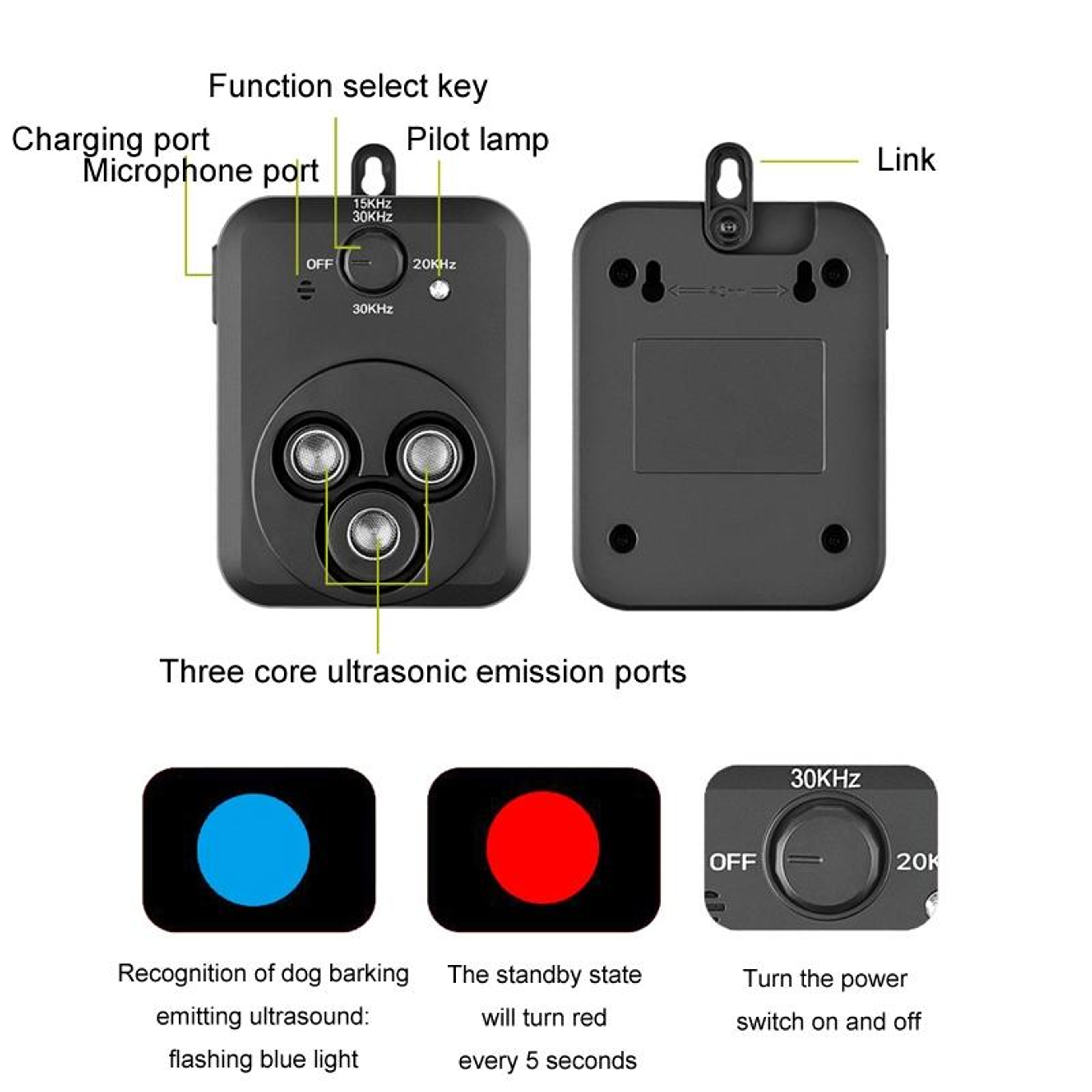 Ultrasonic Bark Control Device For Outdoor Dog Training  Noise Reduction 2