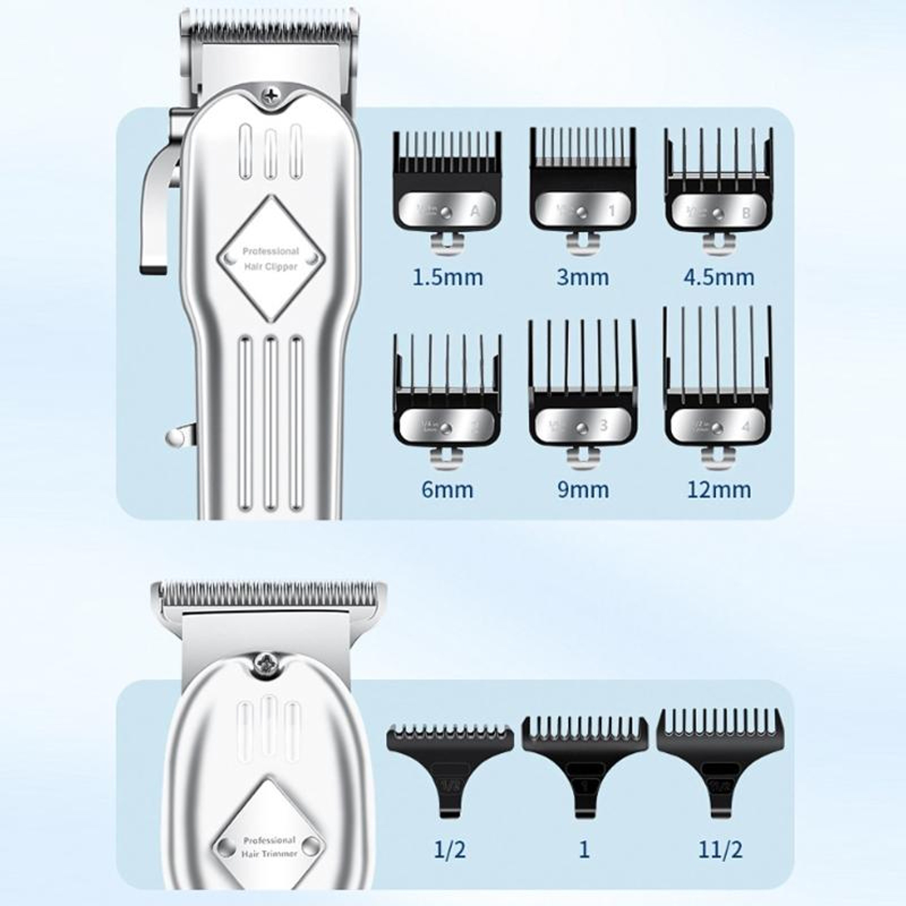 Professional Hair Clipper Set for Men with Rechargeable Trimmer & Electric Shaver Kit – view 7