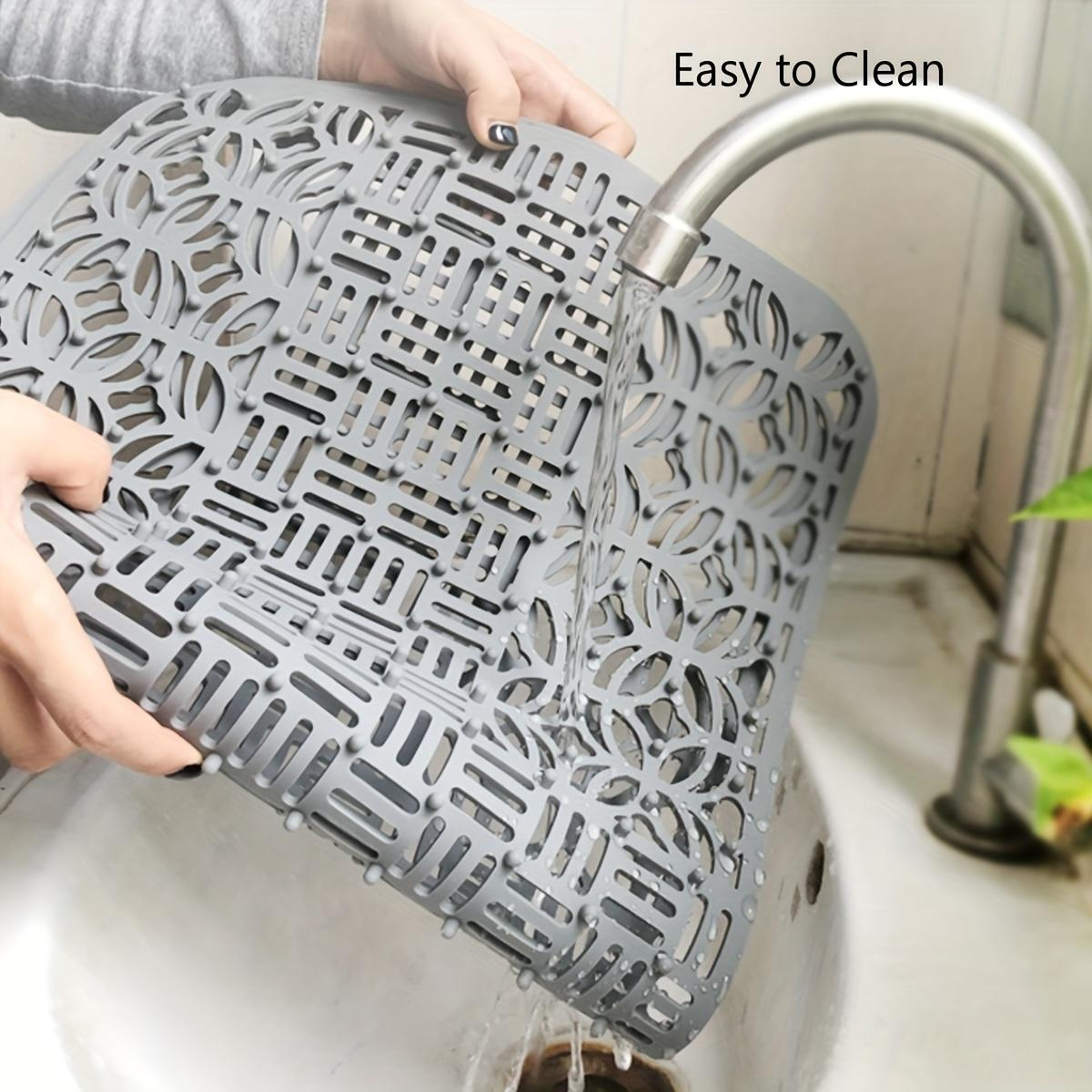 Premium Cuttable Silicone Sink Mat  Dish Drainer Pad For Kitchen Cabinets 1