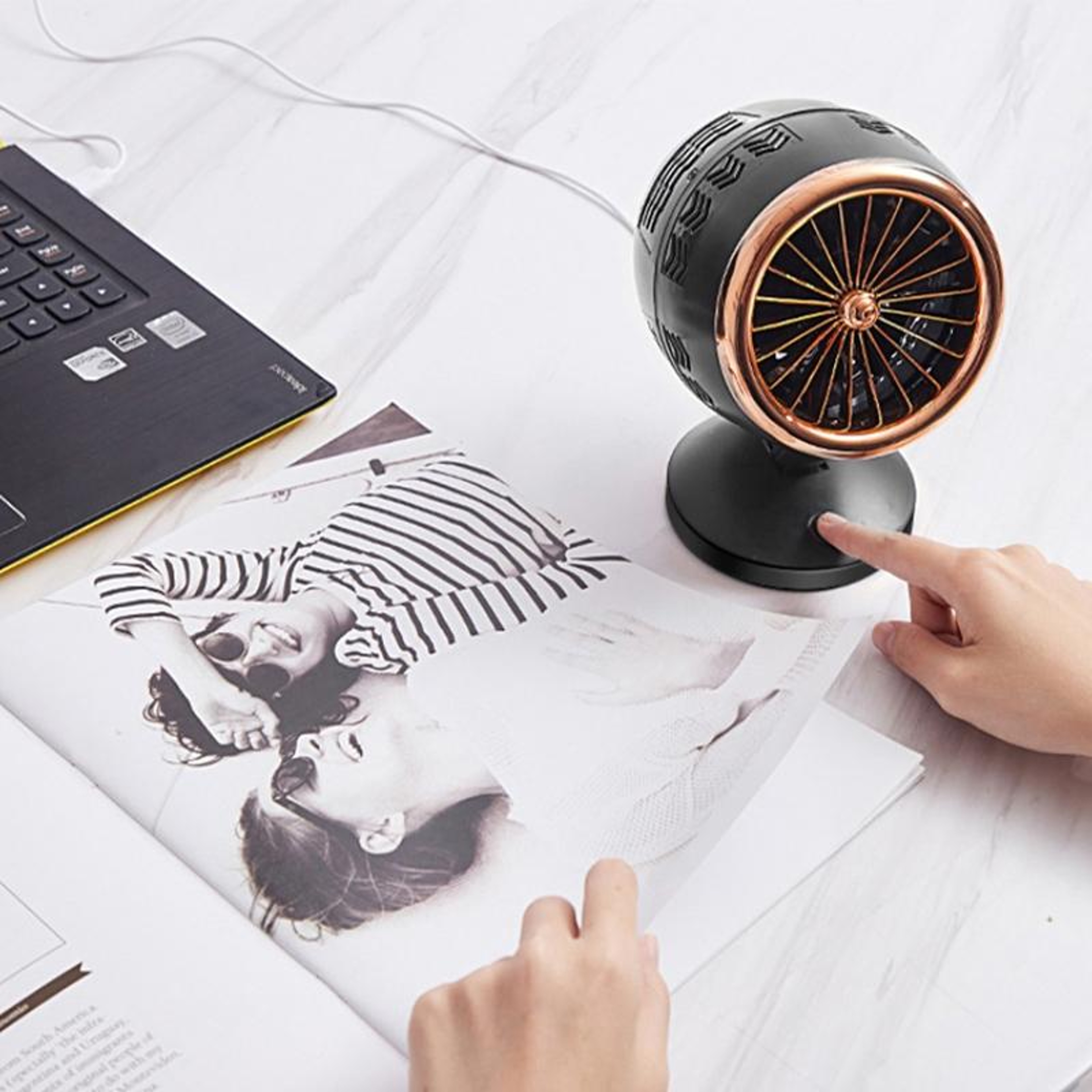 Portable USB Desk Fan Air Circulation Cooler With Quiet 2Speed Adjustable Cooling 0