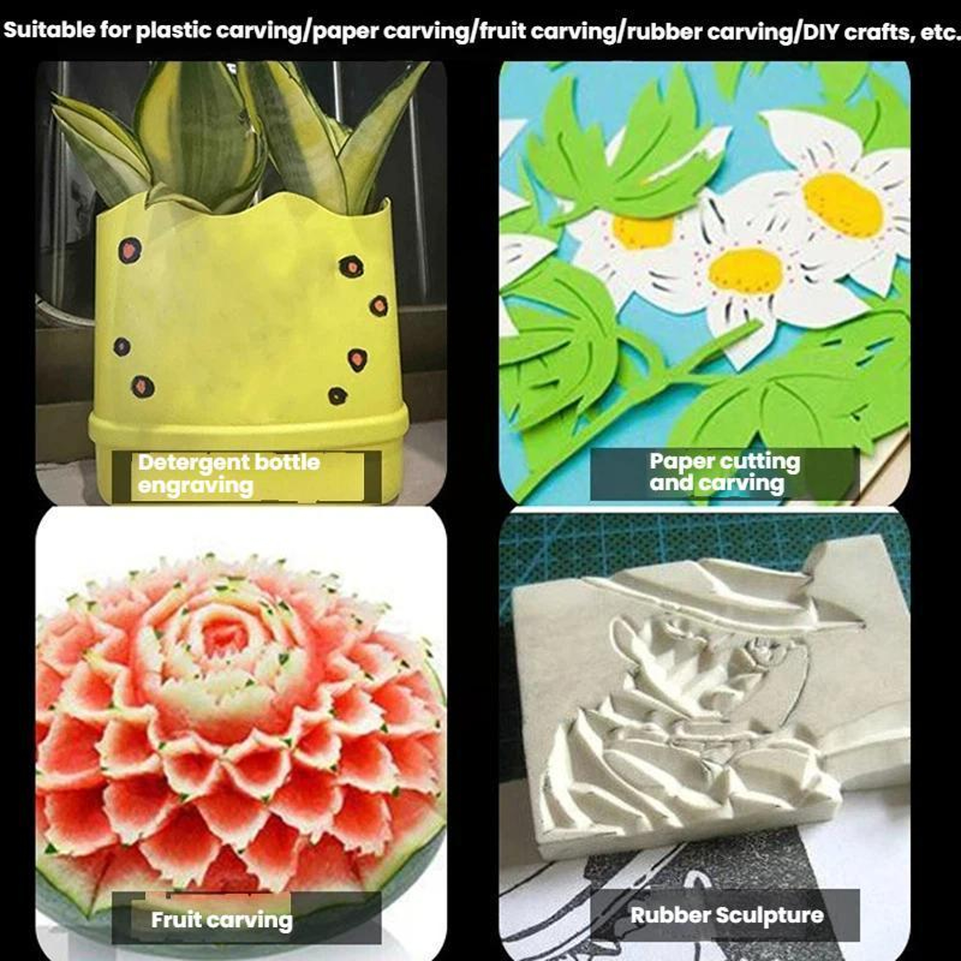 14PCS Rubber Stamp Carving Kit Precision Paper Cutting Knife Set For DIY Crafts  Fruit Carving 6