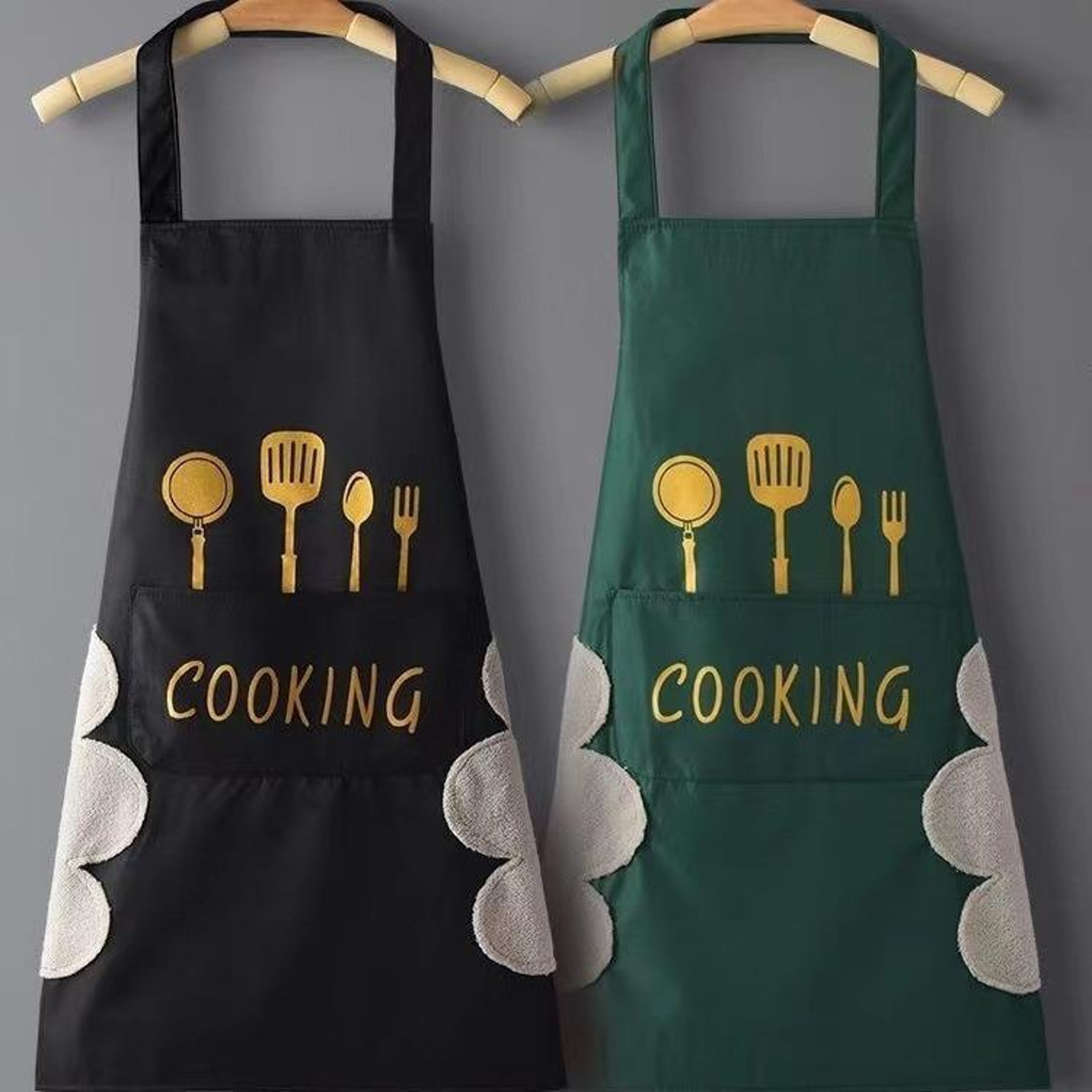 Waterproof Apron With Phone Pocket  OilResistant Kitchen Smock 0