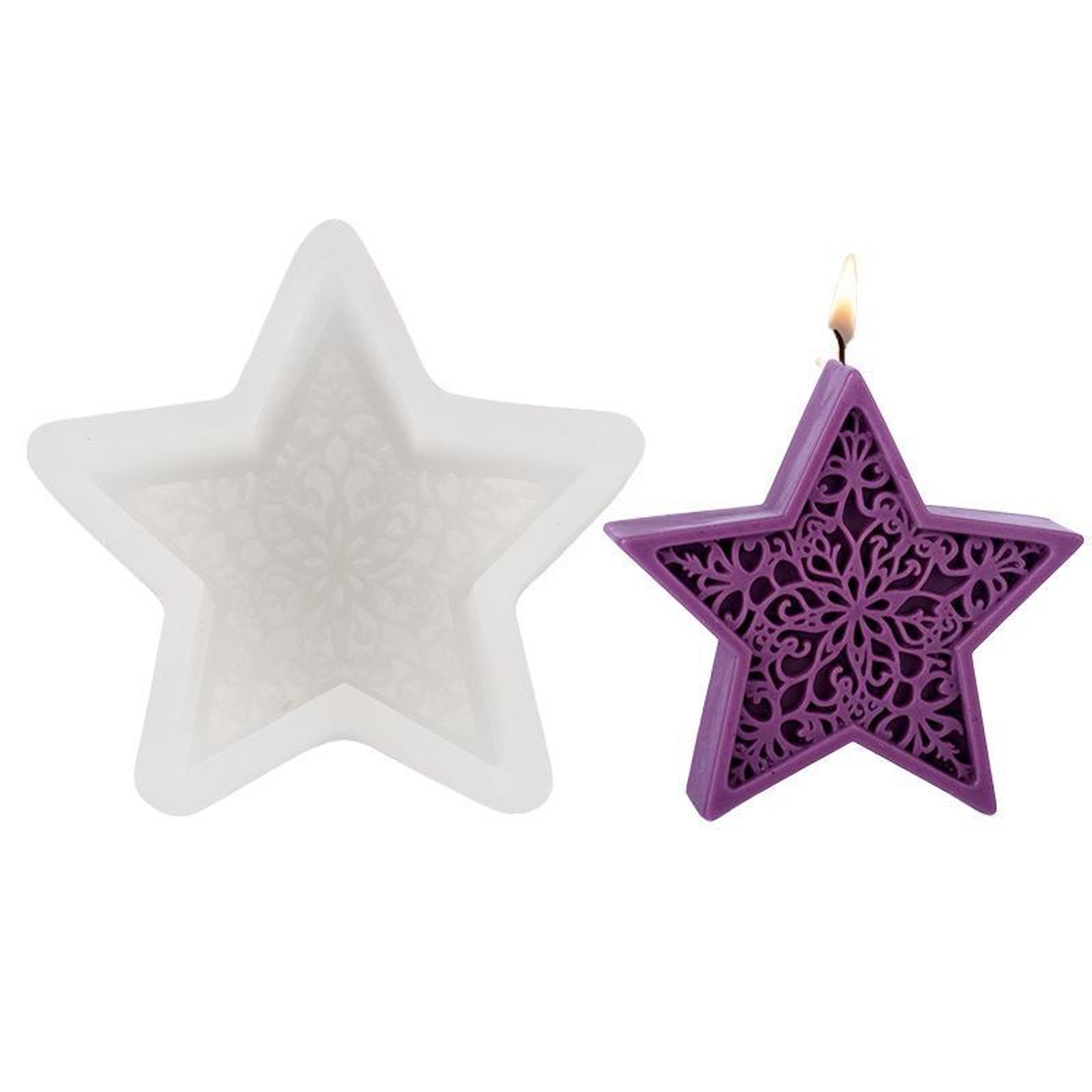 Moon  Star Silicone Candle Mold For DIY Aromatherapy Candles Soap  Plaster Crafts 10