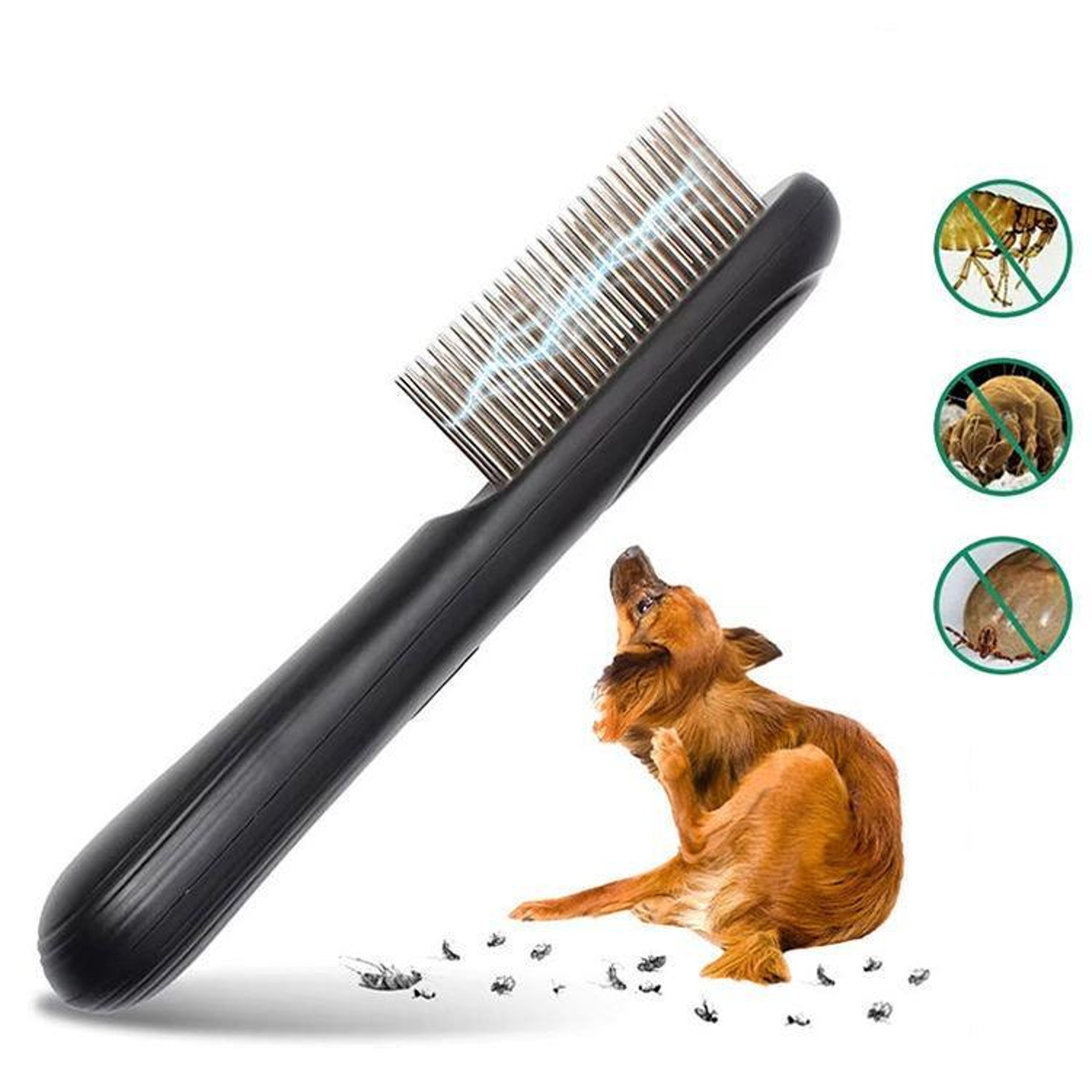 Electronic Pet Flea Comb For Dogs  Cats Rechargeable Tick And Lice Removal Brush 0