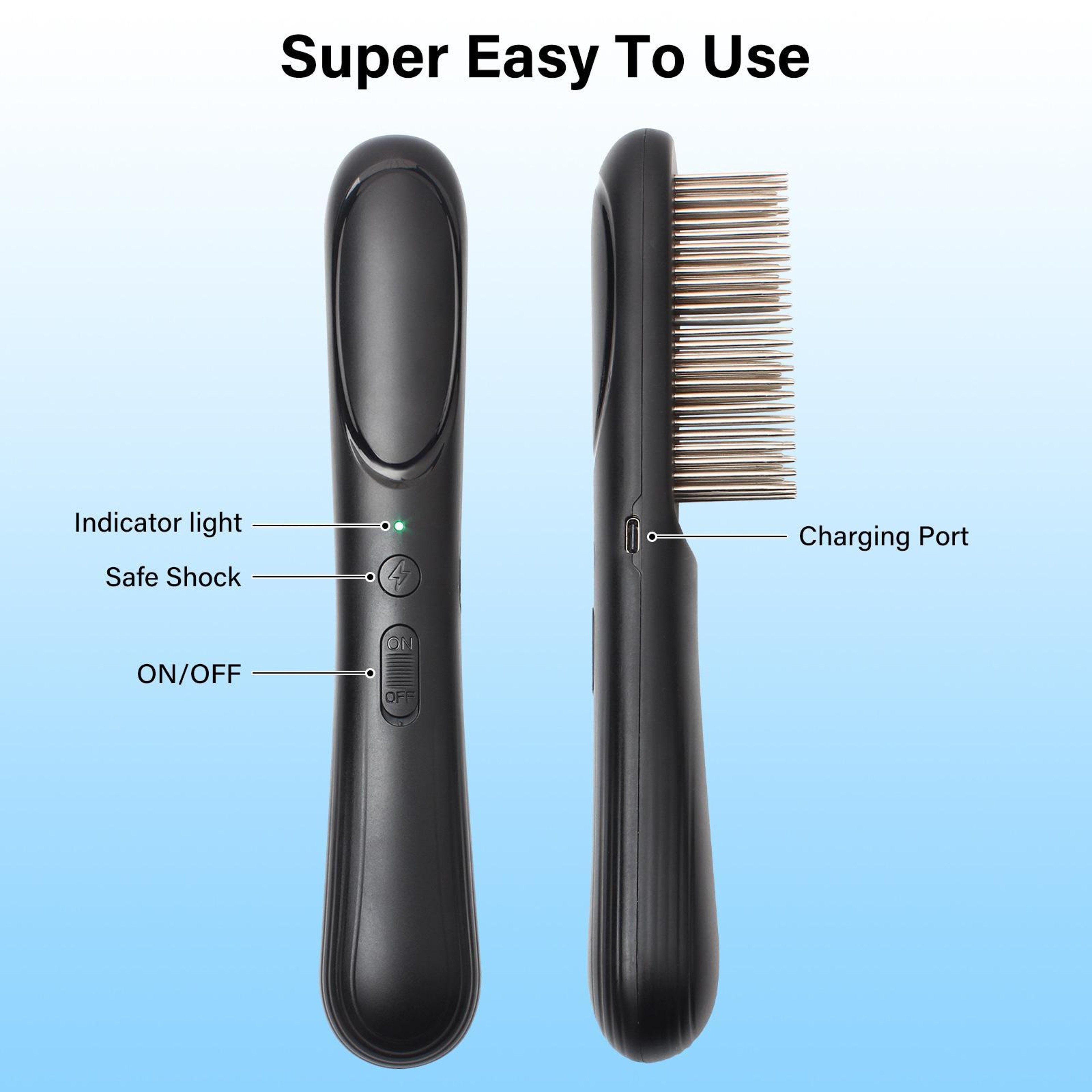 Electronic Pet Flea Comb For Dogs  Cats Rechargeable Tick And Lice Removal Brush 5